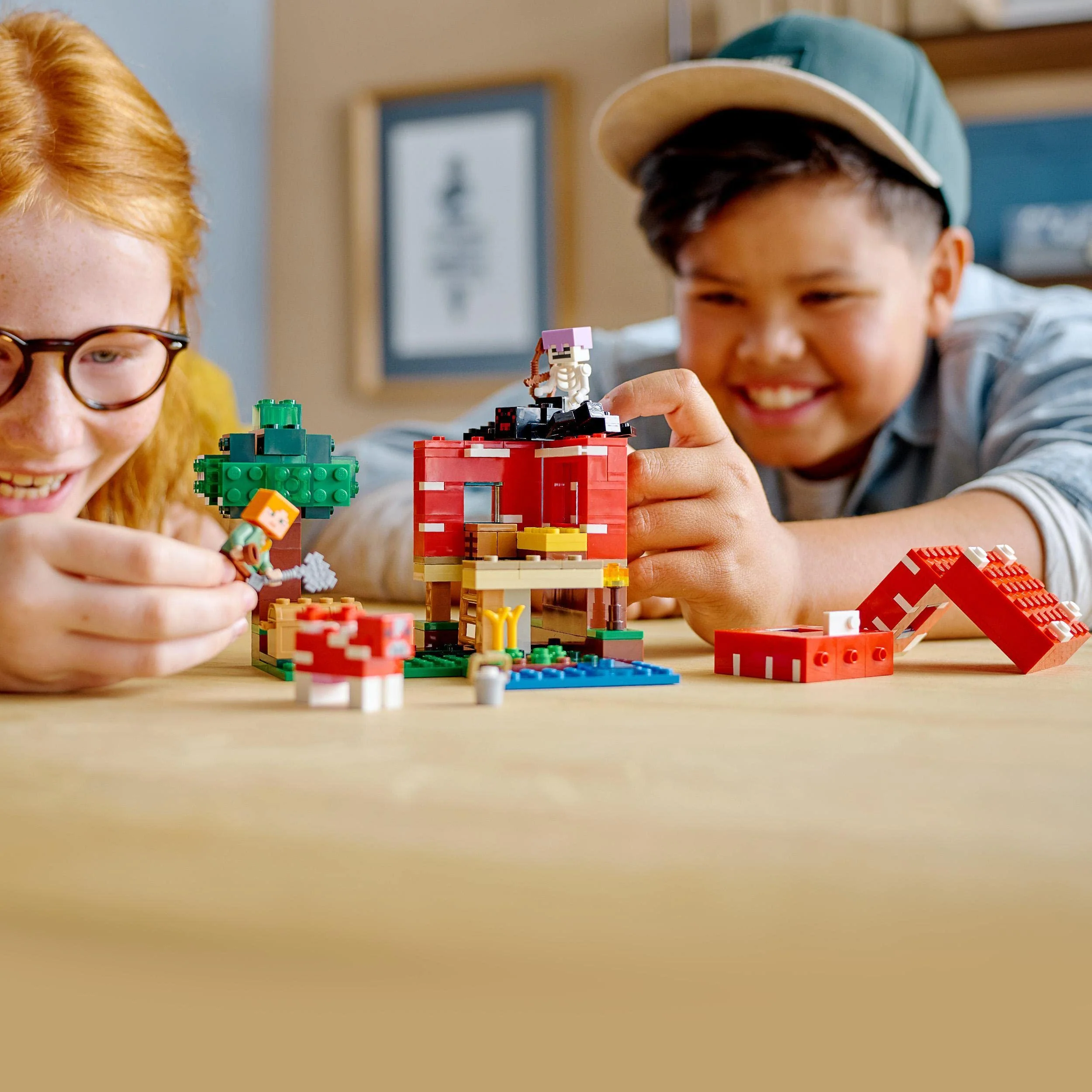 LEGO Minecraft Das Pilzhaus, Spielzeug ab 8 Jahren, Geschenk für Kinder mit Figuren von Alex, Mooshroom & Spinnenreiter, Kinderspielzeug 21179 - Image 4