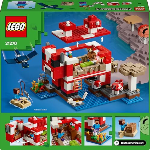 LEGO Minecraft Das Pilzkuh-Haus - Gaming Spielzeug mit Steve Figur, Mobs, einem Arbeitstisch und Einer Farm - Interaktives Spielset - Gaming Geschenk für Mädchen und Jungen ab 8 Jahren 21270 - Image 2