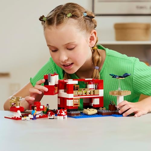 LEGO Minecraft Das Pilzkuh-Haus - Gaming Spielzeug mit Steve Figur, Mobs, einem Arbeitstisch und Einer Farm - Interaktives Spielset - Gaming Geschenk für Mädchen und Jungen ab 8 Jahren 21270 - Image 4