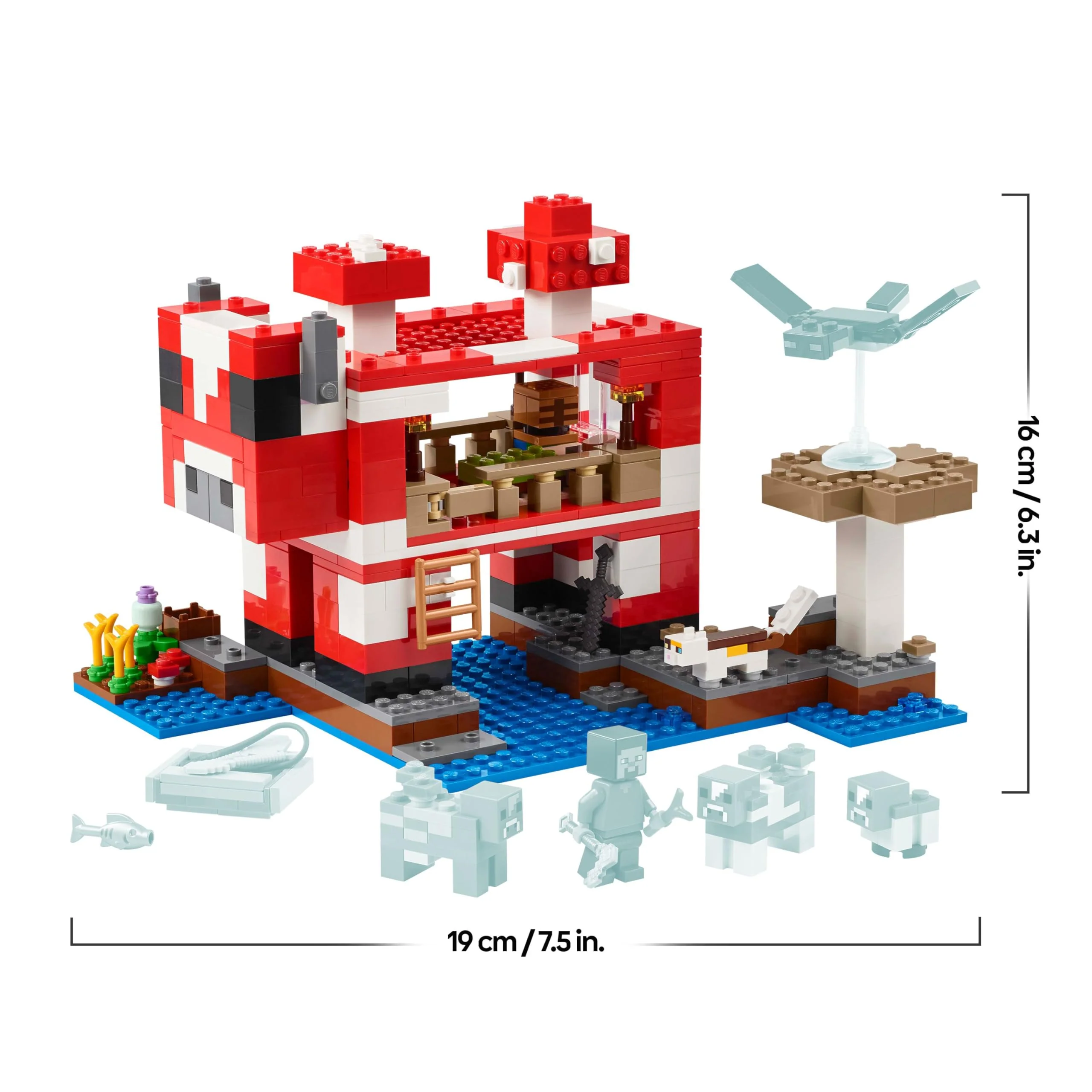LEGO Minecraft Das Pilzkuh-Haus - Gaming Spielzeug mit Steve Figur, Mobs, einem Arbeitstisch und Einer Farm - Interaktives Spielset - Gaming Geschenk für Mädchen und Jungen ab 8 Jahren 21270 - Image 5