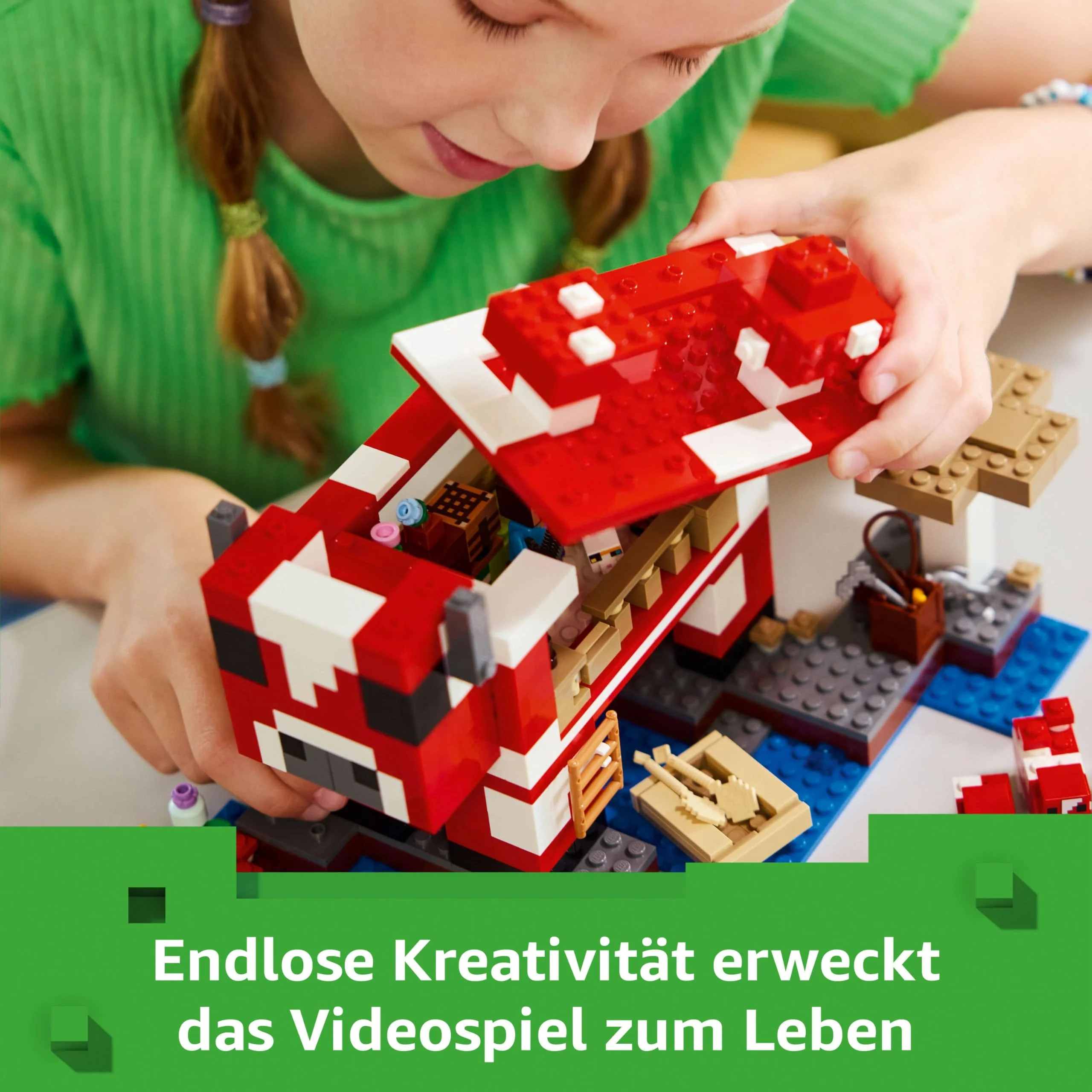 LEGO Minecraft Das Pilzkuh-Haus - Gaming Spielzeug mit Steve Figur, Mobs, einem Arbeitstisch und Einer Farm - Interaktives Spielset - Gaming Geschenk für Mädchen und Jungen ab 8 Jahren 21270 - Image 9