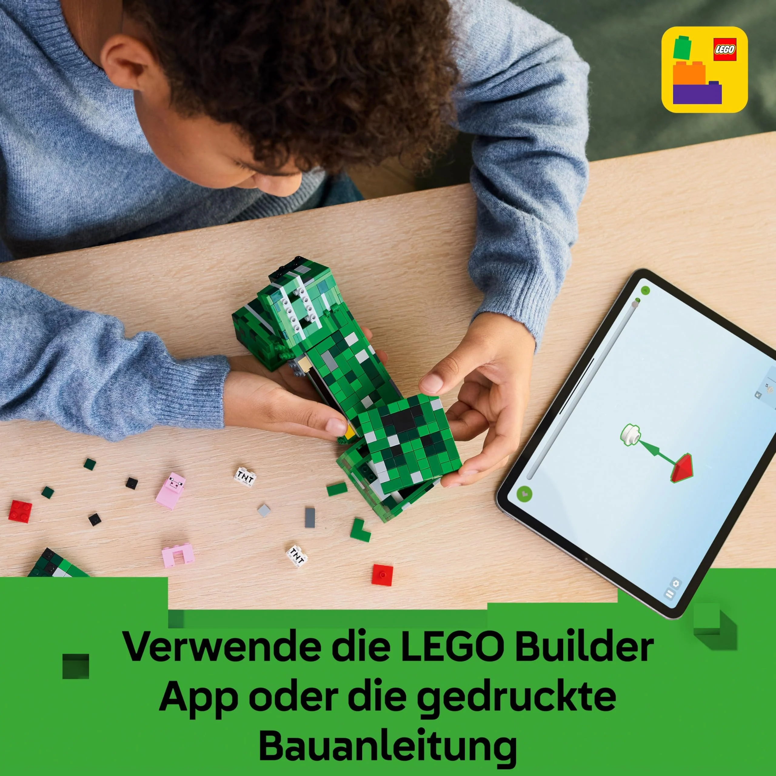 LEGO Minecraft Der Creeper - Gamer Spielzeug -Bewegliche Actionfigur - Interaktives Spielset mit TNT-Element - Kinder DIY Deko - Gaming Geschenk für Jungen, Mädchen & Teenager ab 10 Jahren - 21276 - Image 6