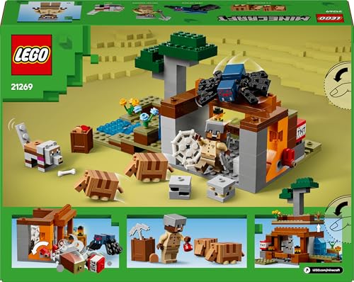 LEGO Minecraft Die Expedition zur Gürteltiermine - Interaktives Gamer Spielzeug mit Höhlenspinne- und Wolfsfiguren - TNT-Funktion - Gaming Geschenk für Jungen und Mädchen ab 8 Jahren - 21269 - Image 2