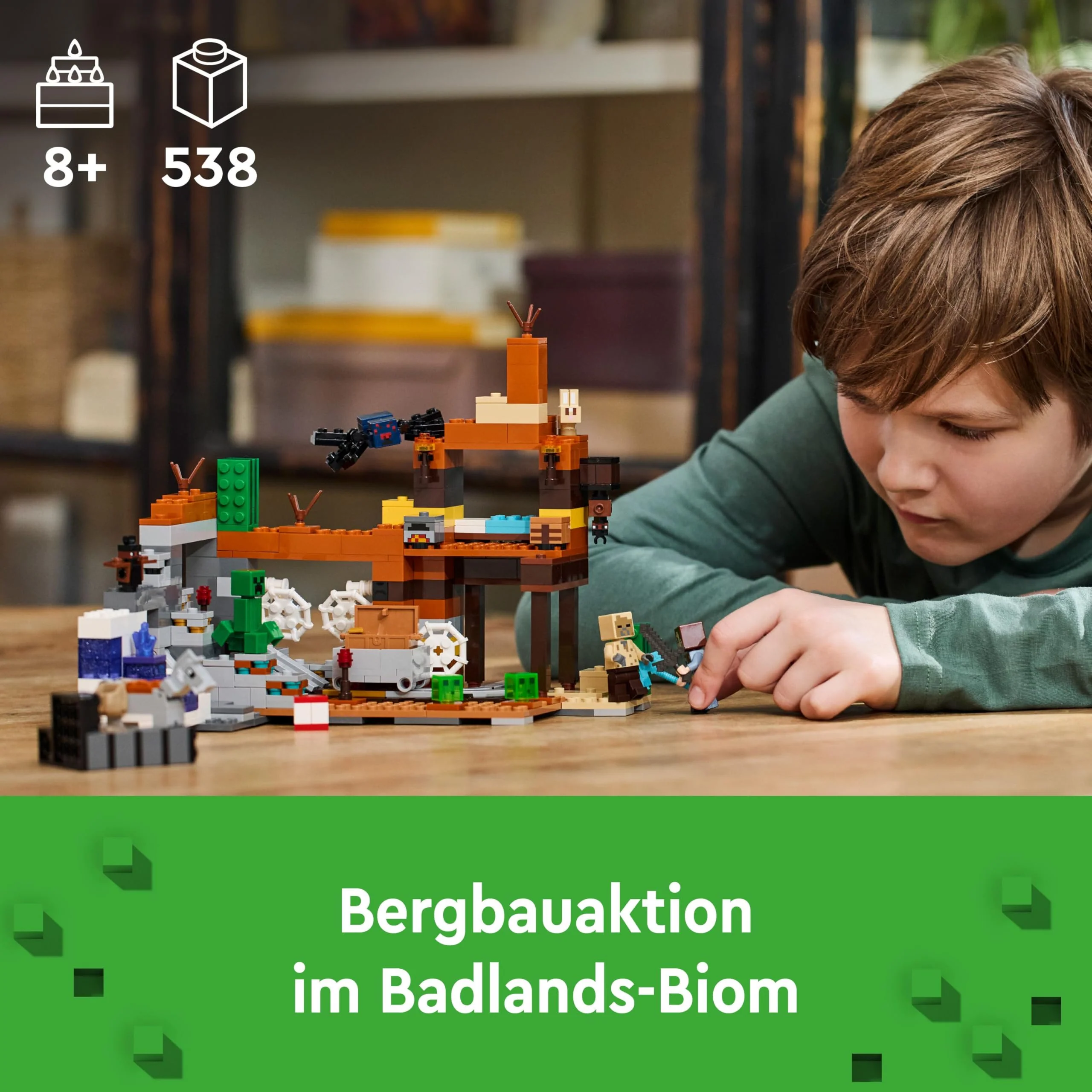LEGO Minecraft Die Mine in den Badlands -Interaktives Spielzeug mit Forscher-, Creeper- und Spinnen Figuren sowie einer TNT-Explosionsfunktion - Gamer Geschenk für Jungen & Mädchen ab 8 Jahren - 21263 - Image 12
