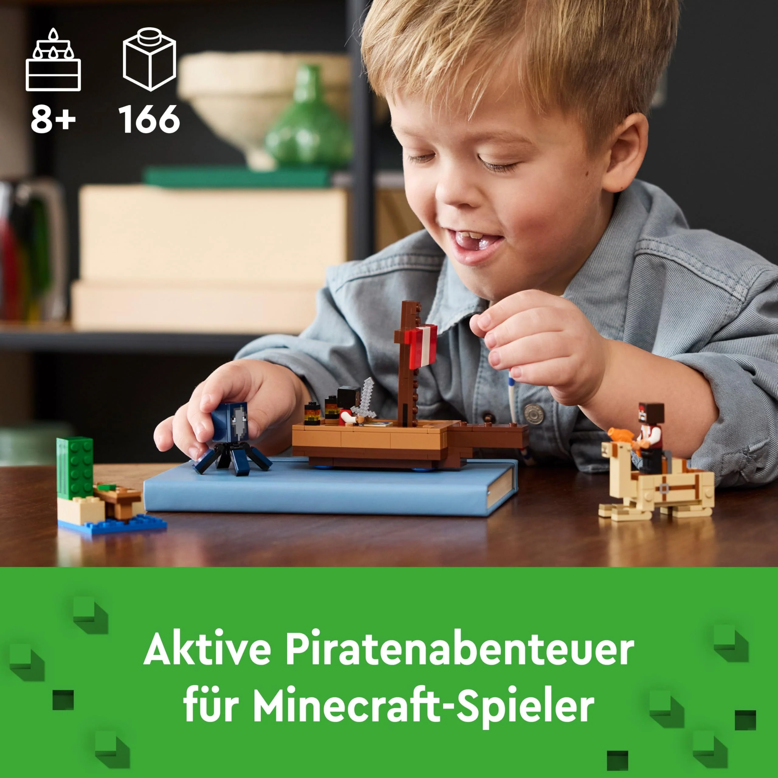 LEGO Minecraft Die Piratenschiffreise - Boot-Spielzeug mit 2 Piraten Minifiguren & 2 Tierfiguren sowie Zubehör - Schwert & Einer Karte - Gamer Geschenk für Jungen & Mädchen ab 8 Jahren - 21259 - Image 12