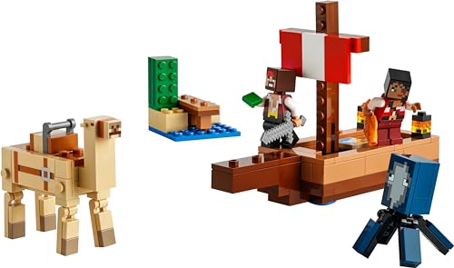 LEGO Minecraft Die Piratenschiffreise - Boot-Spielzeug mit 2 Piraten Minifiguren & 2 Tierfiguren sowie Zubehör - Schwert & Einer Karte - Gamer Geschenk für Jungen & Mädchen ab 8 Jahren - 21259 - Image 4