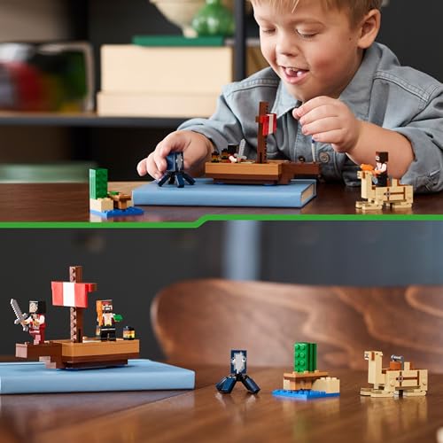 LEGO Minecraft Die Piratenschiffreise - Boot-Spielzeug mit 2 Piraten Minifiguren & 2 Tierfiguren sowie Zubehör - Schwert & Einer Karte - Gamer Geschenk für Jungen & Mädchen ab 8 Jahren - 21259 - Image 5