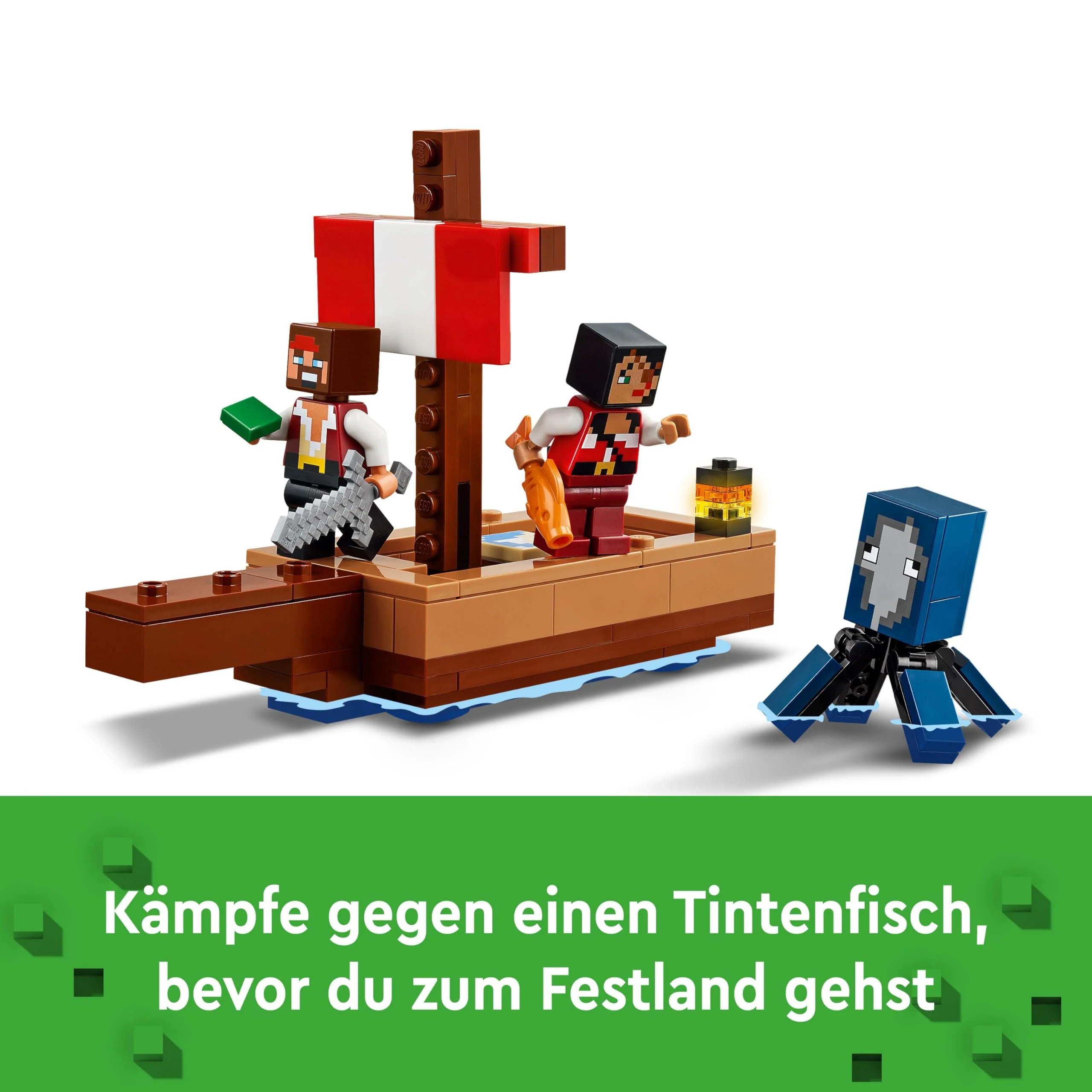 LEGO Minecraft Die Piratenschiffreise - Boot-Spielzeug mit 2 Piraten Minifiguren & 2 Tierfiguren sowie Zubehör - Schwert & Einer Karte - Gamer Geschenk für Jungen & Mädchen ab 8 Jahren - 21259 - Image 9