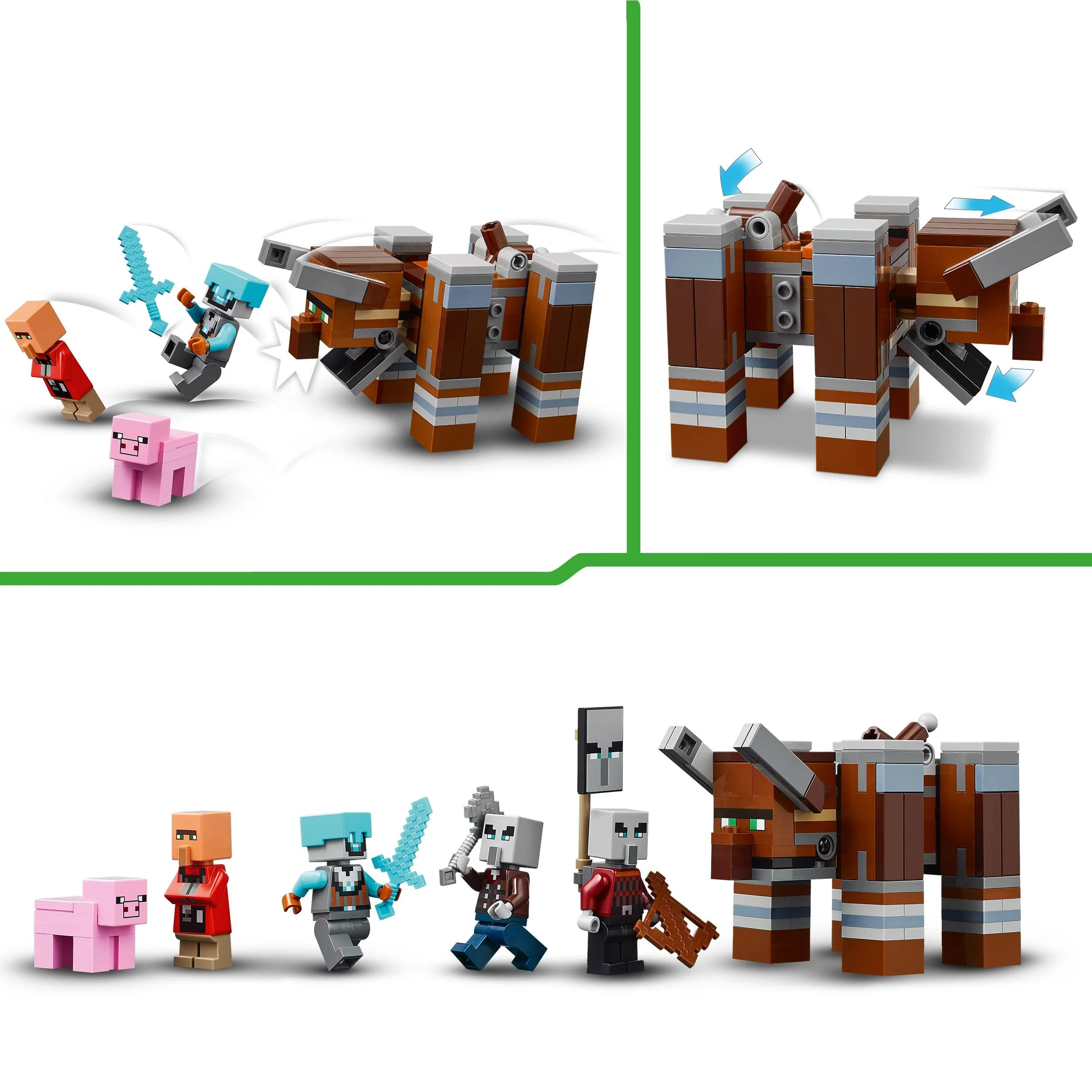 LEGO Minecraft EIN Verwüster am Plünderer-Außenposten - Gaming Spielzeug für Kinder - Minifigur mit Schnappkiefer Funktion und Dorf Festung - Gaming Geschenk für Jungen & Mädchen ab 8 Jahren - 21278 - Image 5