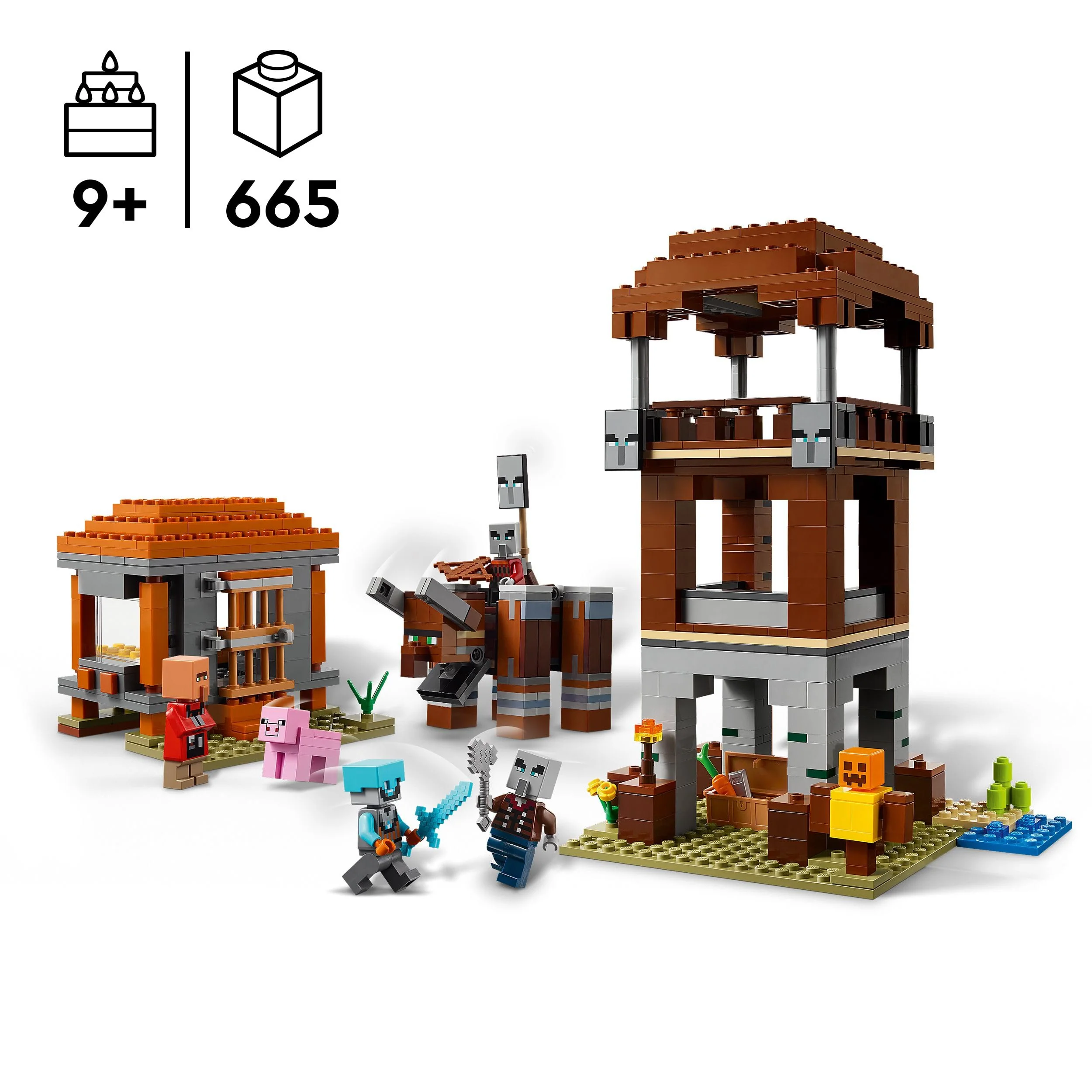 LEGO Minecraft EIN Verwüster am Plünderer-Außenposten - Gaming Spielzeug für Kinder - Minifigur mit Schnappkiefer Funktion und Dorf Festung - Gaming Geschenk für Jungen & Mädchen ab 8 Jahren - 21278 - Image 8