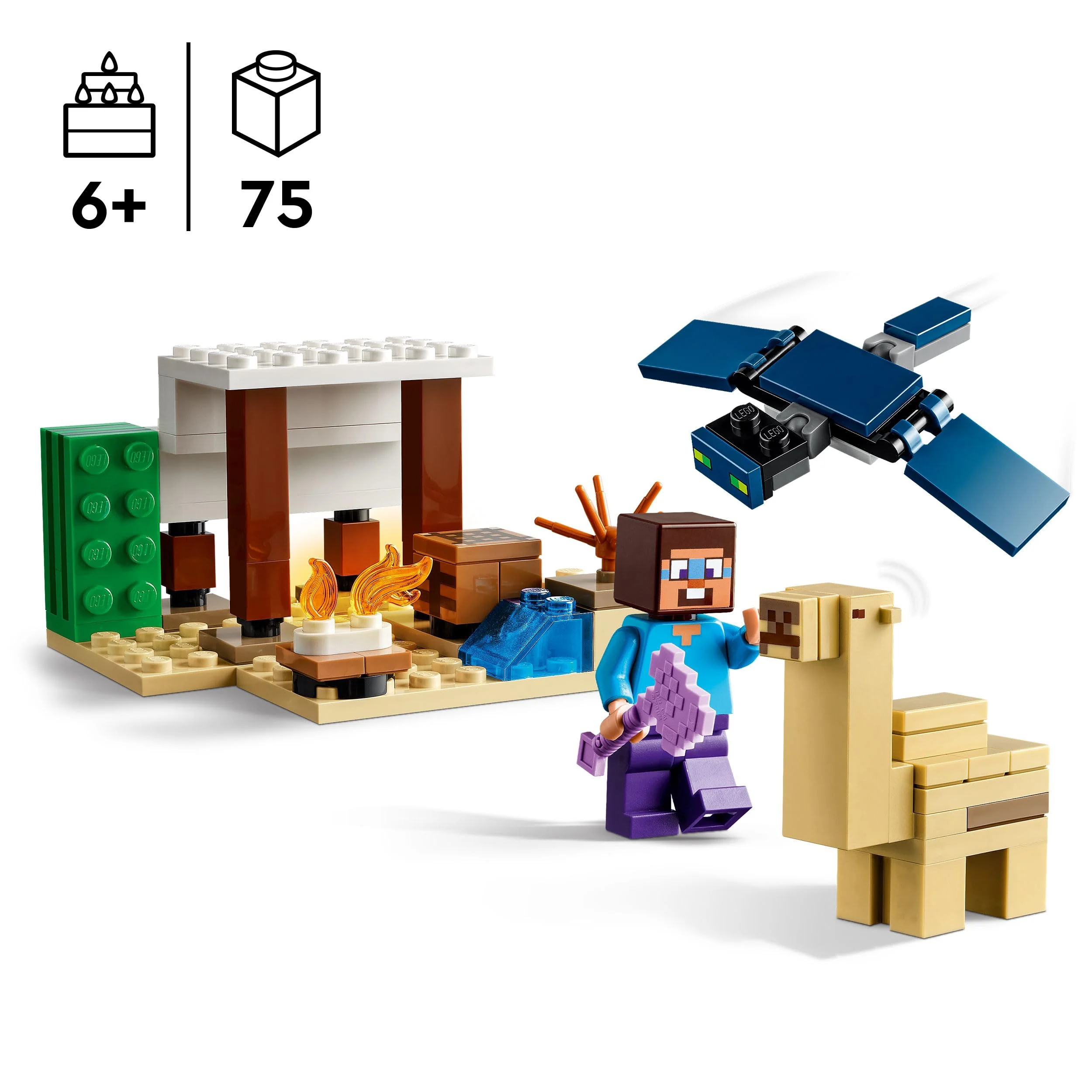 LEGO Minecraft Steves Wüstenexpedition - Spielzeughaus mit 3 Figuren - Spielzeug mit Minifiguren von Steve, Werkbank & verzauberte Axt - Gamer Geschenk für Jungen & Mädchen ab 6 Jahren - 21251 - Image 10