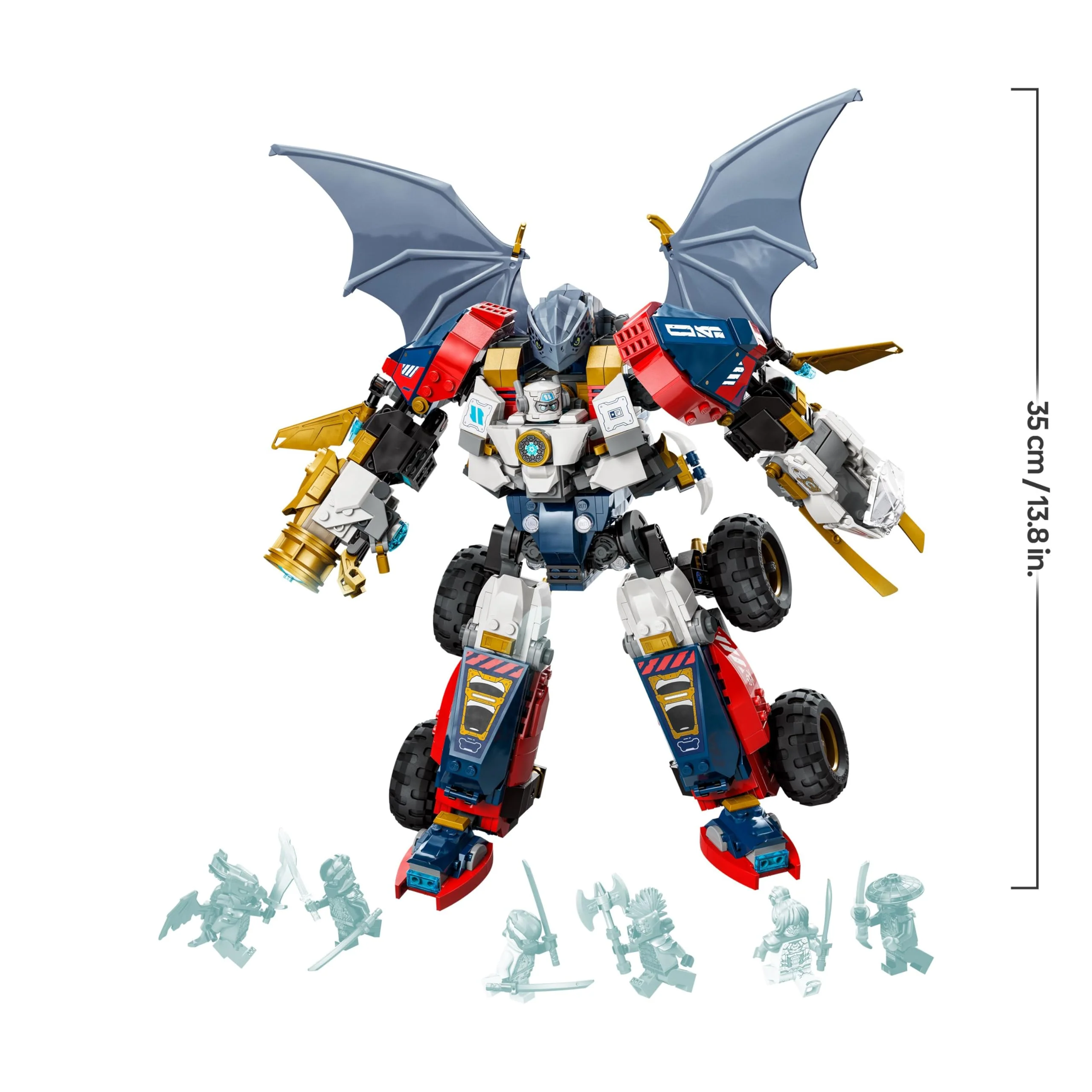 LEGO NINJAGO 4in1 Zanes Ultra-Kombi-Mech - Spielzeug mit Auto Modell - Umbaubar in einen Jet oder Drachen Figur - Inkl. 6 Minifiguren - Bauspielzeug für Jungen und Mädchen ab 9 Jahren 71834 - Image 6