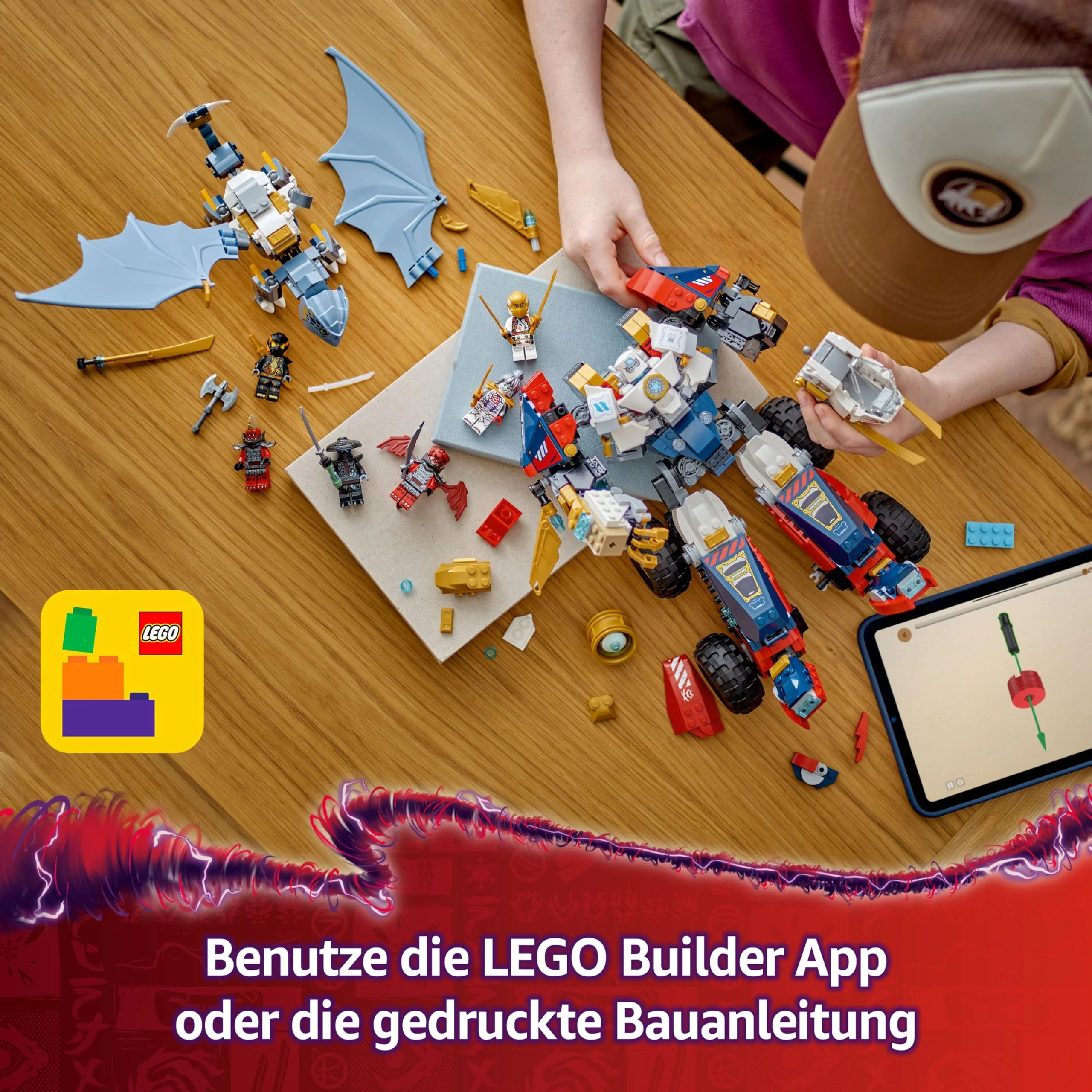 LEGO NINJAGO 4in1 Zanes Ultra-Kombi-Mech - Spielzeug mit Auto Modell - Umbaubar in einen Jet oder Drachen Figur - Inkl. 6 Minifiguren - Bauspielzeug für Jungen und Mädchen ab 9 Jahren 71834 - Image 7