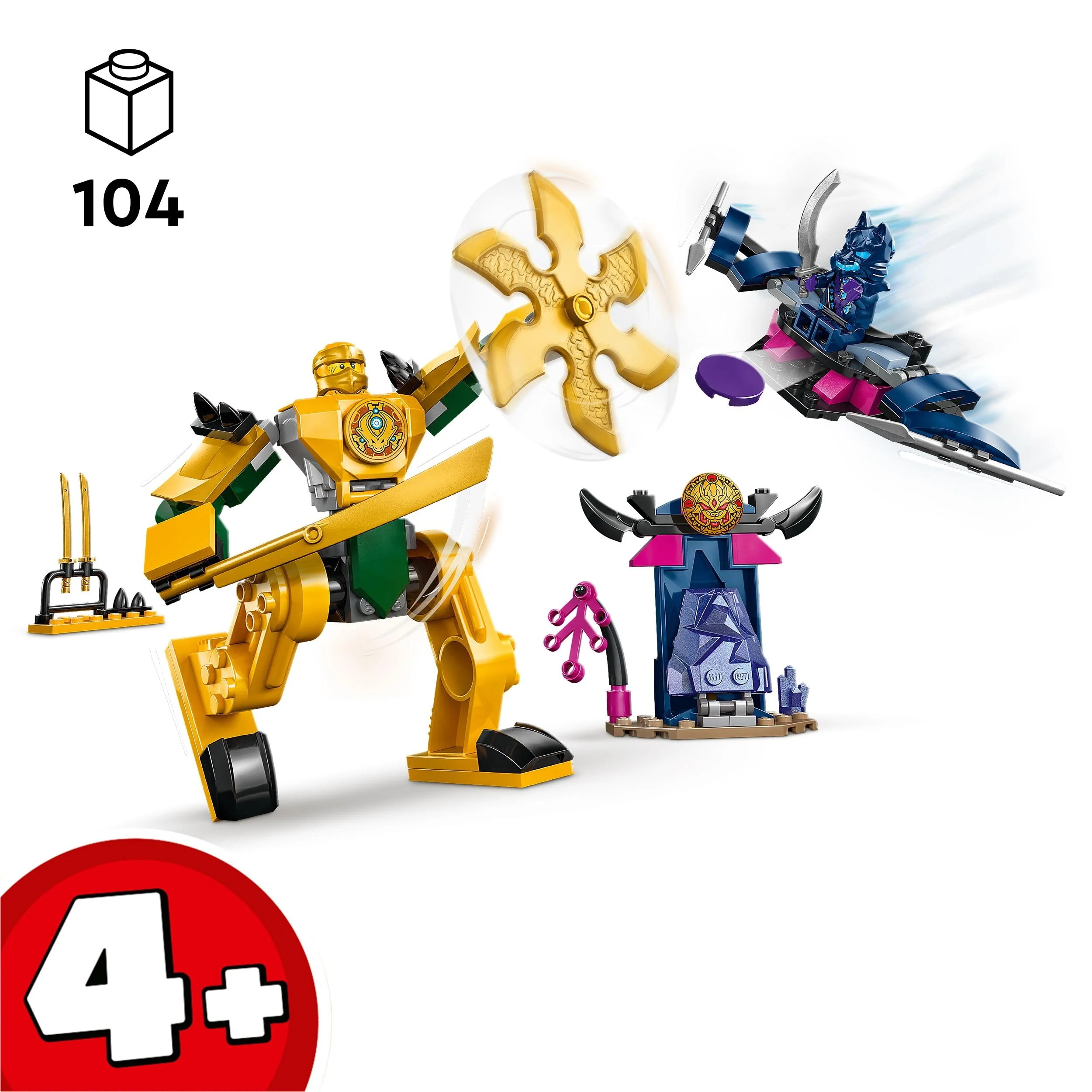 LEGO NINJAGO Arins Battle Mech, Ninja-Spielzeug für Kinder ab 4 Jahre mit Figuren inkl. Arin mit Mini-Katana, Actionfiguren & Mechs, kleines Geschenk für Jungs und Mädchen 71804 - Image 10
