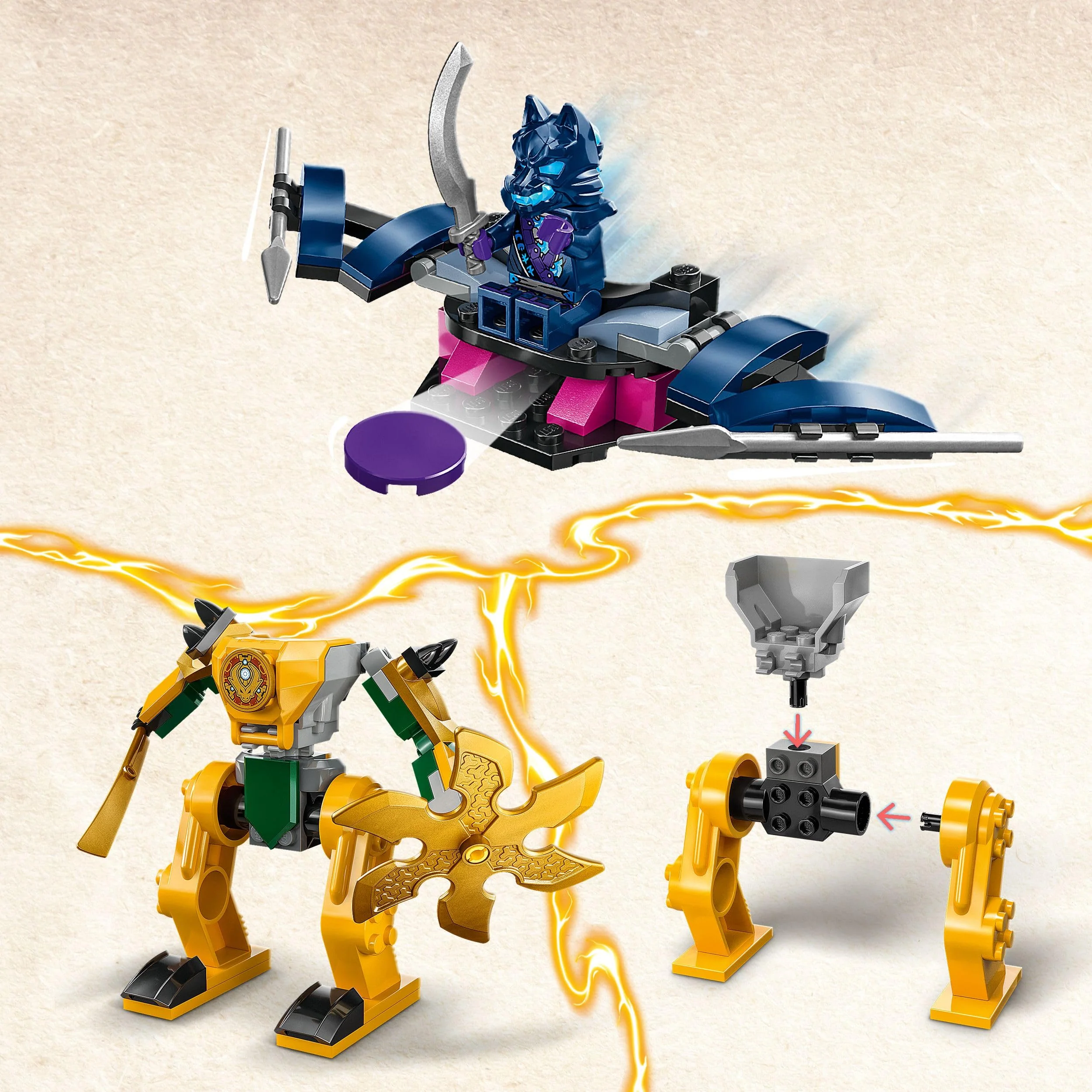 LEGO NINJAGO Arins Battle Mech, Ninja-Spielzeug für Kinder ab 4 Jahre mit Figuren inkl. Arin mit Mini-Katana, Actionfiguren & Mechs, kleines Geschenk für Jungs und Mädchen 71804 - Image 9
