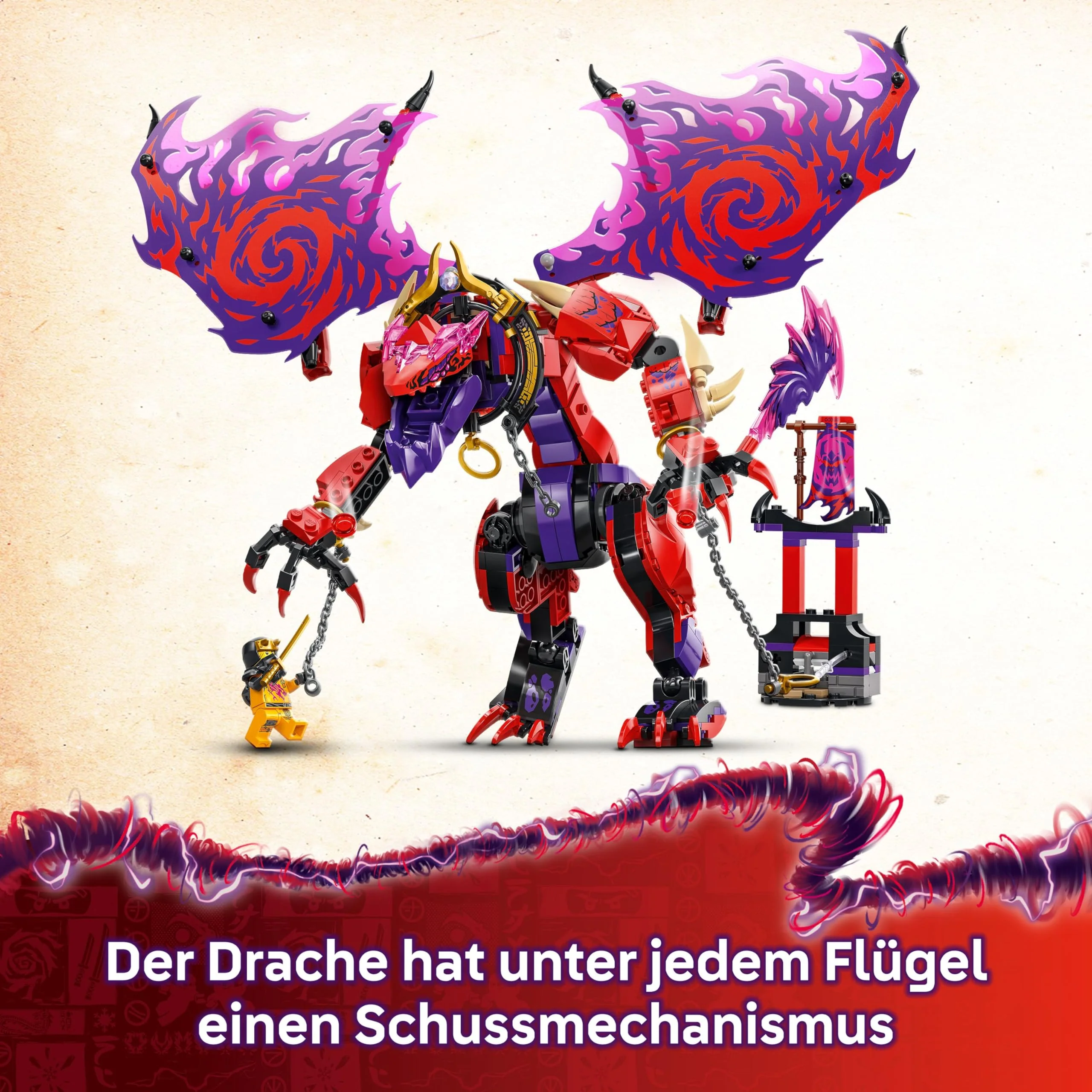 LEGO NINJAGO Chaosdrache Donnerzahn – Bewegliche Actionfigur mit 6 Minifiguren (Lloyd, NYA, Arin und Sora) – Kreatives Spielzeug zu Weihnachten für Kinder ab 8 Jahren – 71832 - Image 10