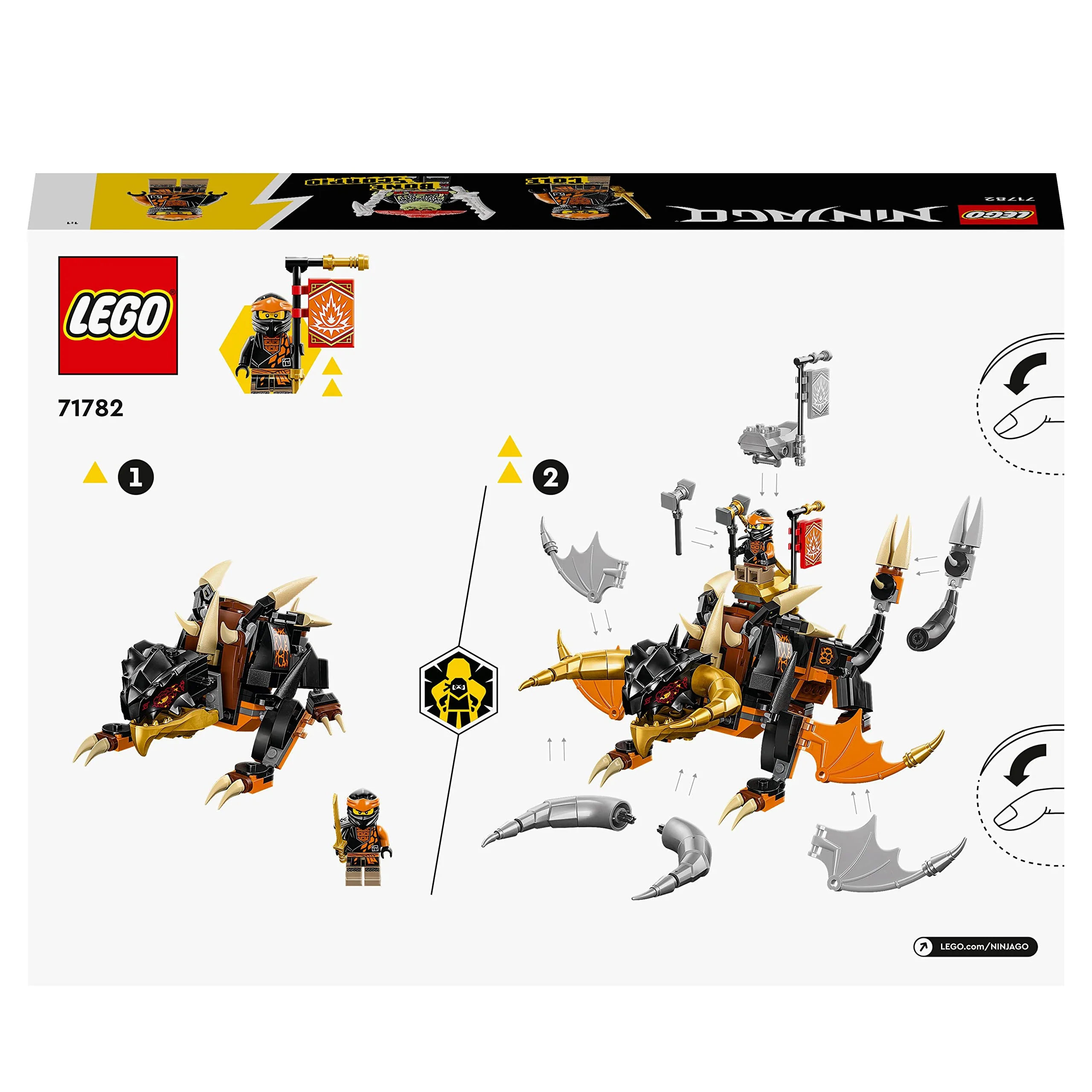 LEGO NINJAGO Coles Erddrache EVO, Spielzeug zum Sammeln mit aufrüstbarem Drachen & Skorpion-Figur sowie Minifiguren für Jungen und Mädchen 71782 - Image 2
