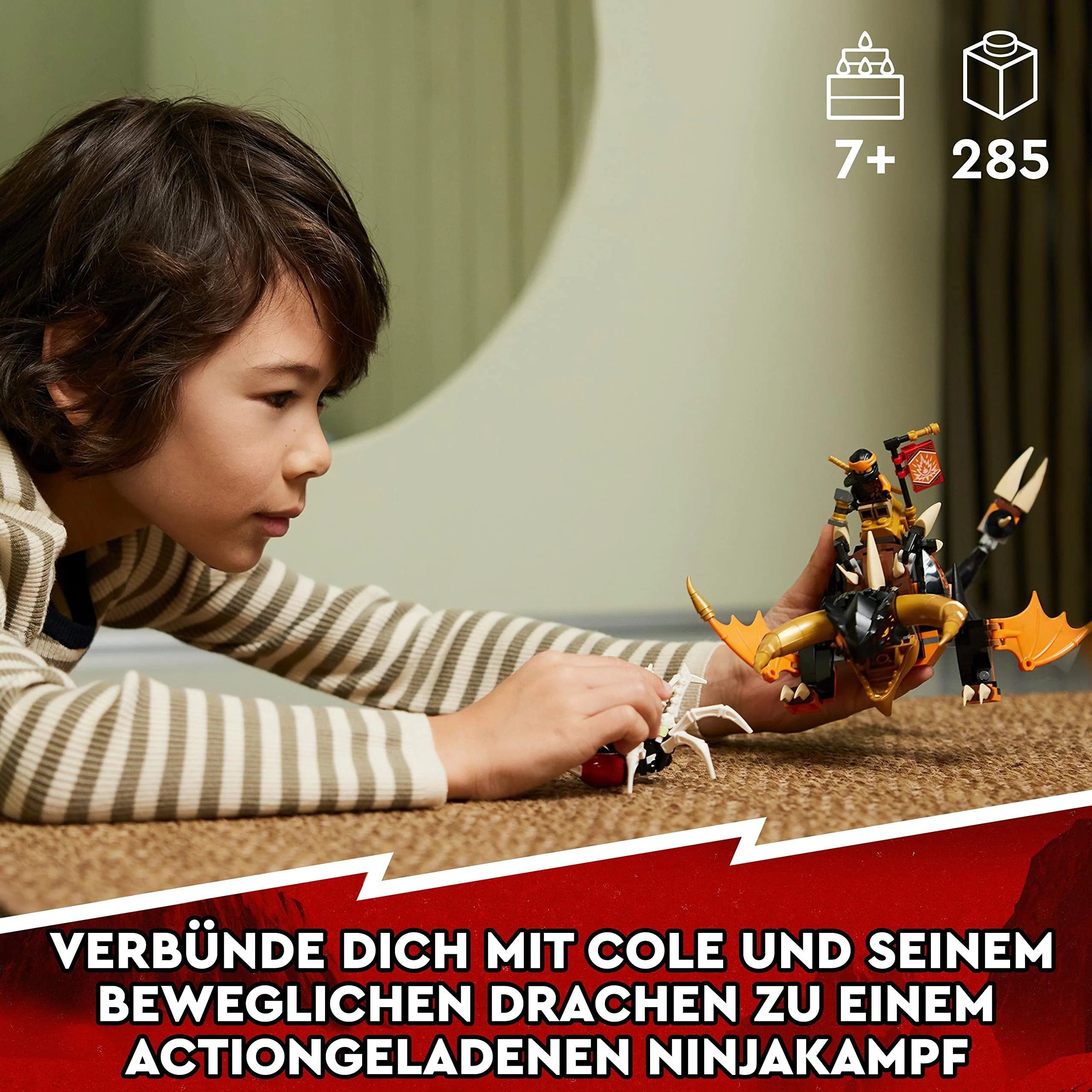LEGO NINJAGO Coles Erddrache EVO, Spielzeug zum Sammeln mit aufrüstbarem Drachen & Skorpion-Figur sowie Minifiguren für Jungen und Mädchen 71782 - Image 7
