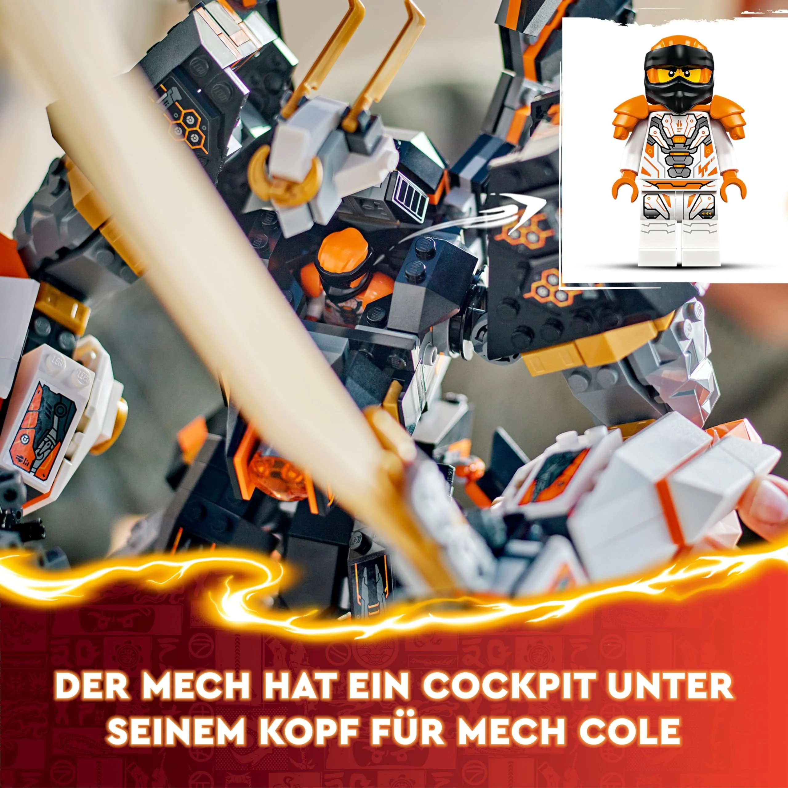 LEGO NINJAGO Coles Titandrachen-Mech, Abenteuer Spielzeug für Kinder, Ninja Spielset mit 1 Minifigur, Geburtstagsgeschenk für Jungen und Mädchen ab 12 Jahren, Fantasyspielset 71821 - Image 9