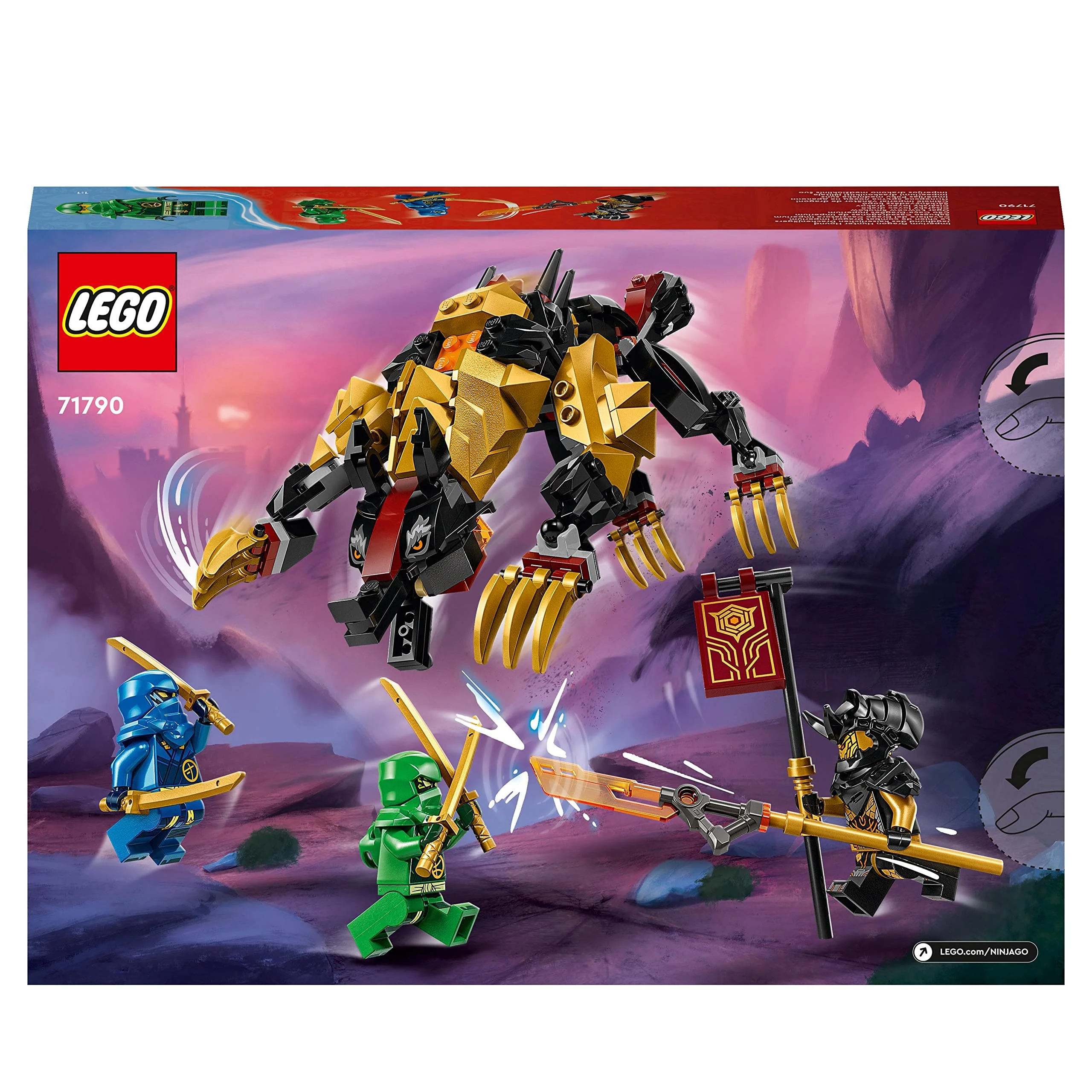 LEGO NINJAGO Jagdhund des kaiserlichen Drachenjägers, baubares Monster-Spielzeug für Kinder ab 6 Jahren, Jungs und Mädchen, posierende Fabelwesenfigur, 3 Minifiguren zum Sammeln, Geschenkidee 71790 - Image 2