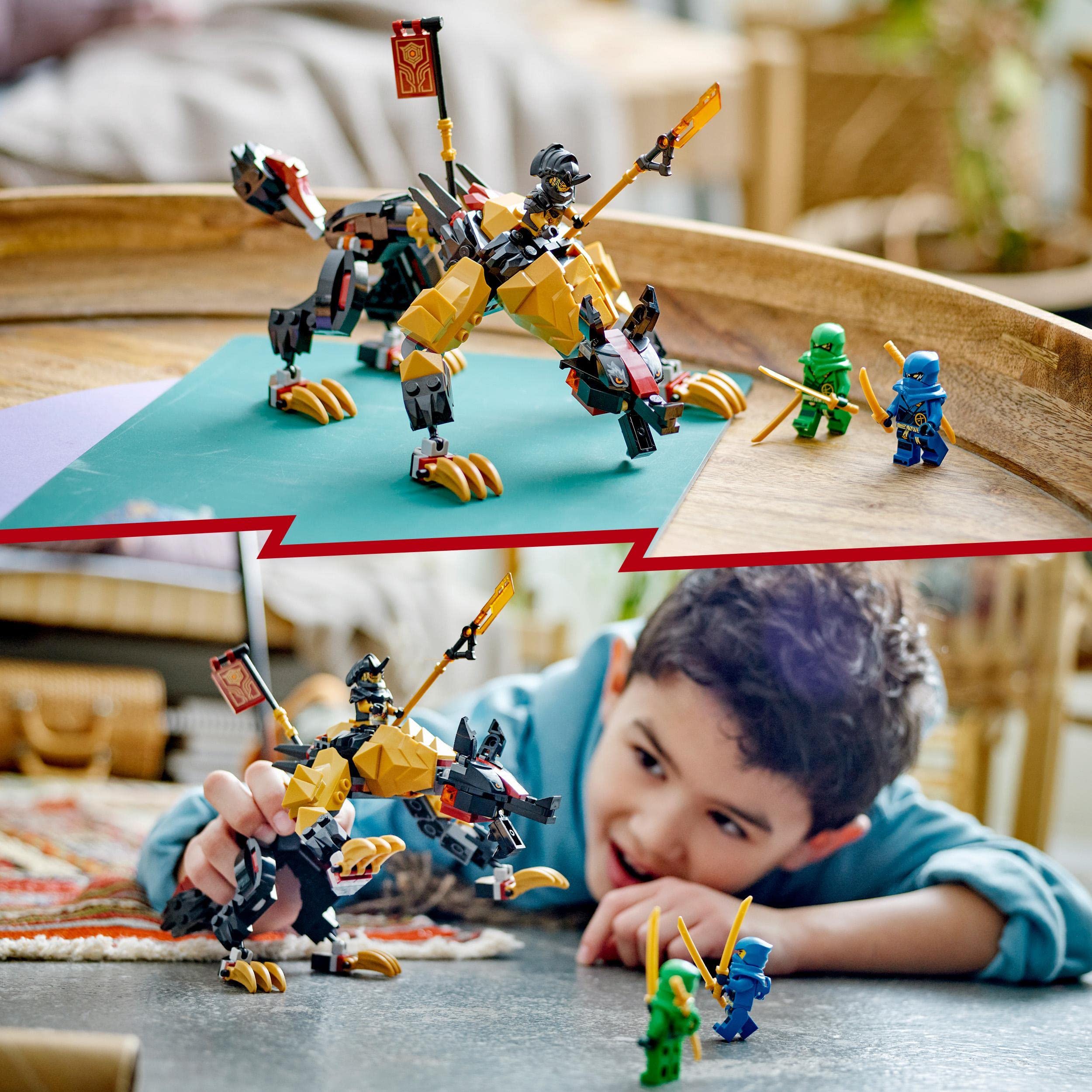 LEGO NINJAGO Jagdhund des kaiserlichen Drachenjägers, baubares Monster-Spielzeug für Kinder ab 6 Jahren, Jungs und Mädchen, posierende Fabelwesenfigur, 3 Minifiguren zum Sammeln, Geschenkidee 71790 - Image 4
