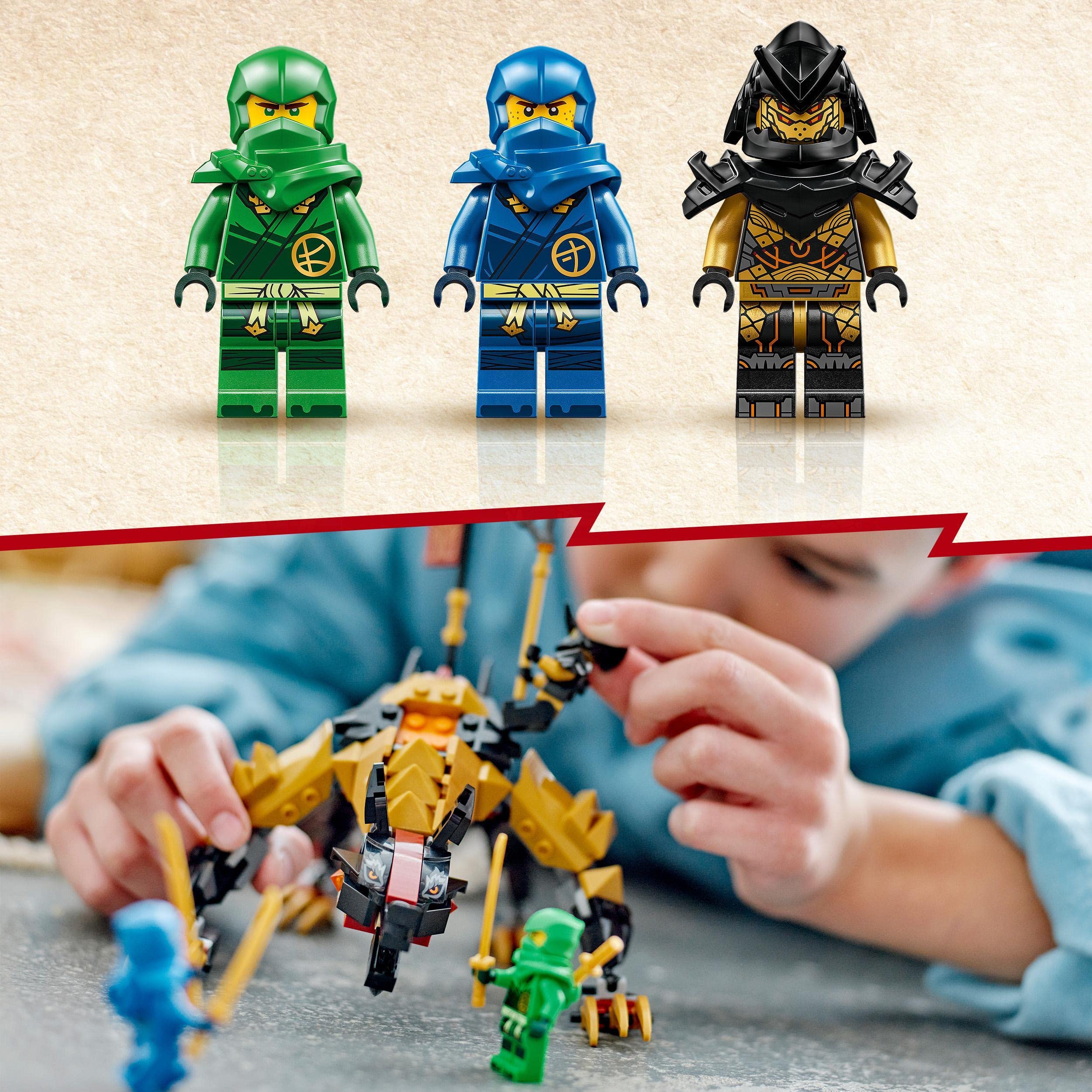 LEGO NINJAGO Jagdhund des kaiserlichen Drachenjägers, baubares Monster-Spielzeug für Kinder ab 6 Jahren, Jungs und Mädchen, posierende Fabelwesenfigur, 3 Minifiguren zum Sammeln, Geschenkidee 71790 - Image 6