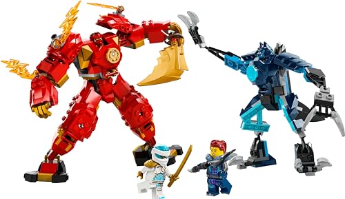 LEGO NINJAGO Kais Feuermech, Actionfiguren-Spielzeug für Kinder mit roter Mech-Figur zum Umgestalten, Ninja-Set mit 4 Figuren inkl. Kai und Zane, Geschenk für 7-jährige Jungs und Mädchen 71808 - Image 3