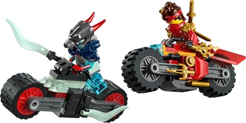 LEGO NINJAGO Kais Motorradrennen - Spielzeug mit 2 Ninja-Bikes und 2 Minifiguren - BAU- und Action-Set für Kinder - Kleines Geschenk für Jungen und Mädchen ab 6 Jahren - 71838 - Image 10