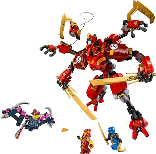 LEGO NINJAGO Kais Ninja-Kletter-Mech Set, Ninja-Spielzeug mit baubarer Actionfigur und 4 Mini-Figuren, Abenteuer-Set für Kinder, Geschenk zum Geburtstag für 9-jährige Jungs und Mädchen 71812 - Image 3