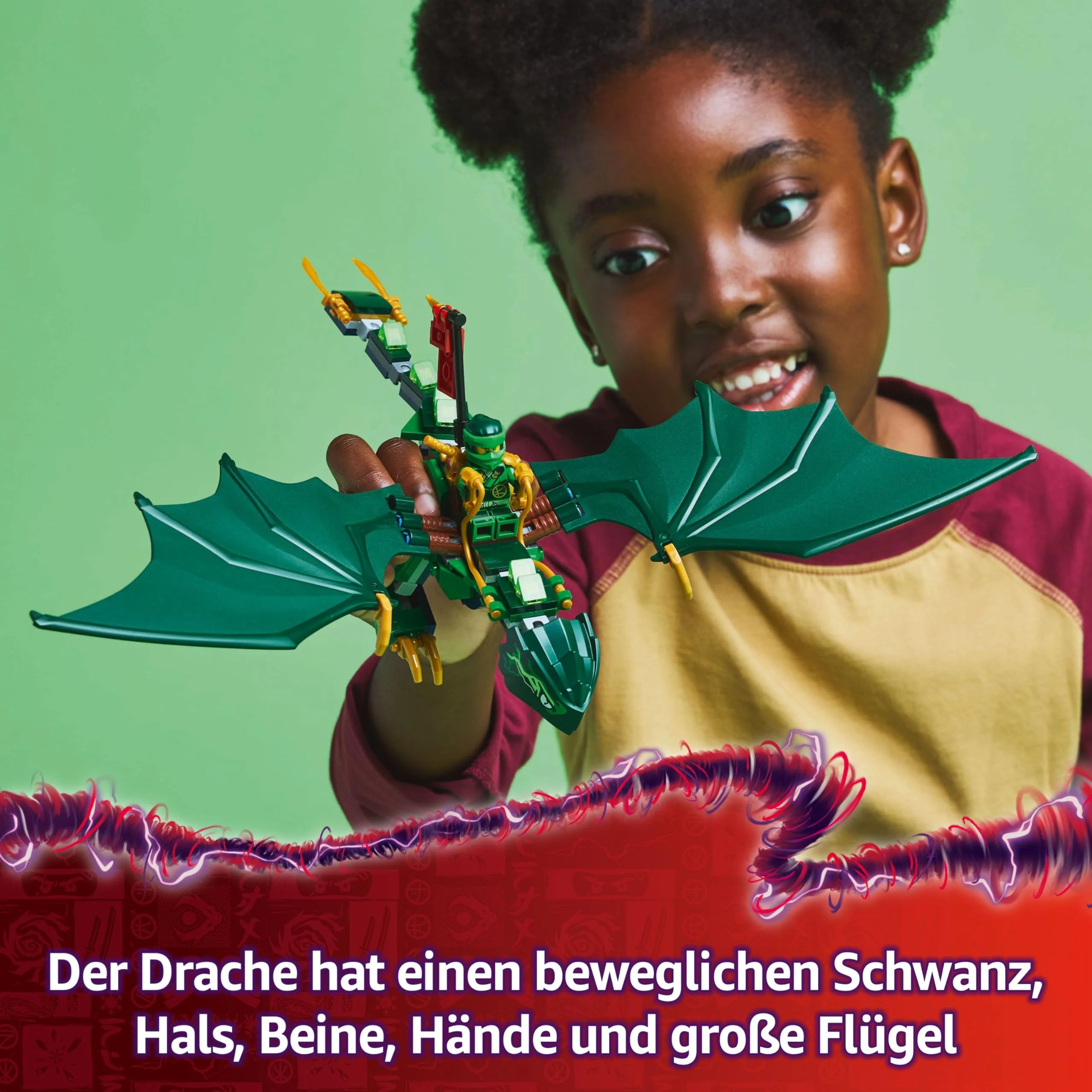 LEGO NINJAGO Lloyds grüner Walddrache - Spielzeug Drache mit 2 Minifiguren - Drachenfigur mit beweglichem Schwanz, Hals, Beine & Flügel - Geschenkidee für Jungen und Mädchen ab 6 Jahren 71829 - Image 11