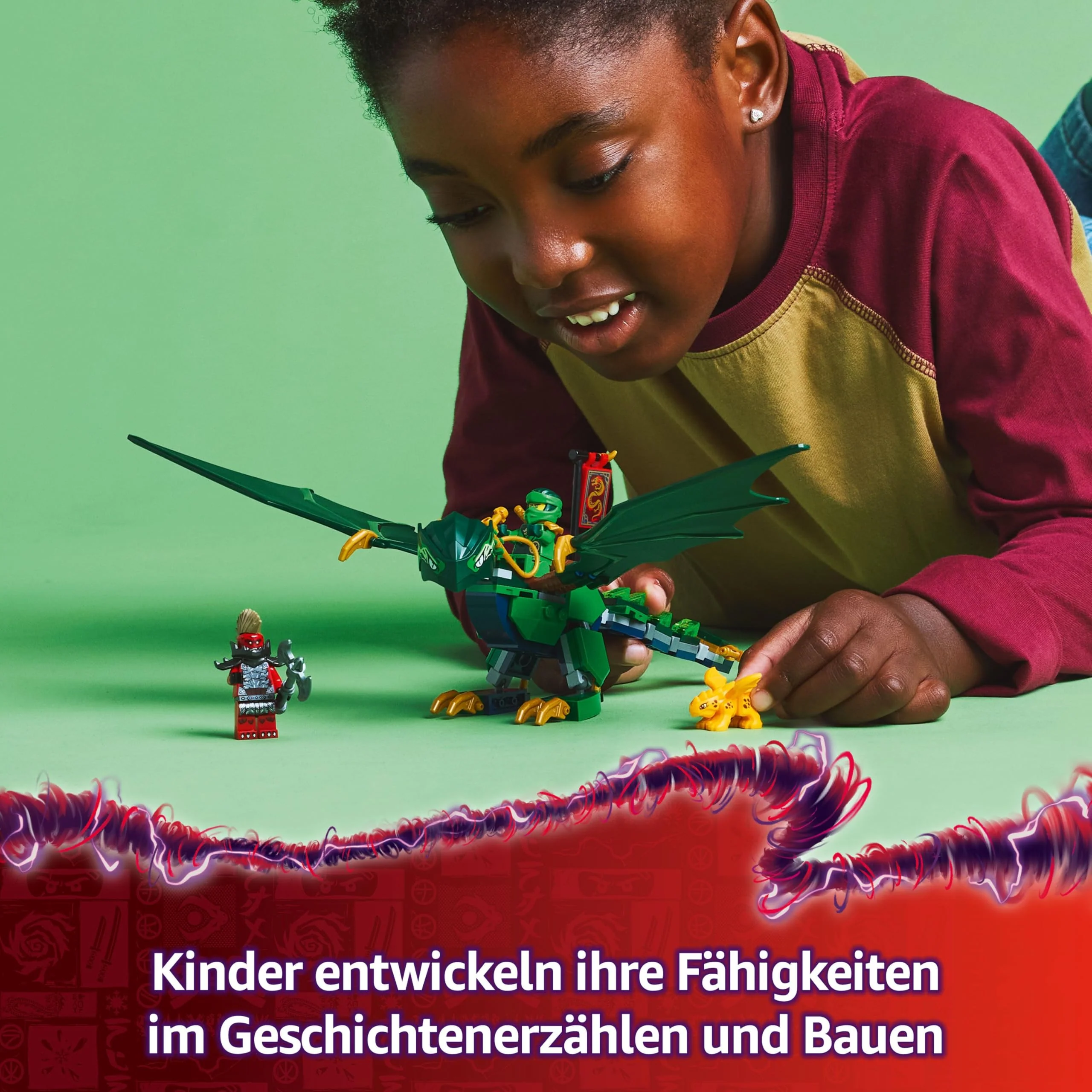 LEGO NINJAGO Lloyds grüner Walddrache - Spielzeug Drache mit 2 Minifiguren - Drachenfigur mit beweglichem Schwanz, Hals, Beine & Flügel - Geschenkidee für Jungen und Mädchen ab 6 Jahren 71829 - Image 9