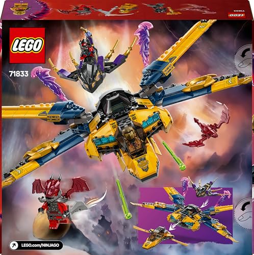 LEGO NINJAGO Ras und Arins Super-Sturmflieger - Spielzeug mit Drohne, Shootern, Klingen und Triebwerken - Inkl. 3 Minifiguren für Ninja Rollenspiele - Bauset für Jungen und Mädchen ab 8 Jahren 71833 - Image 2
