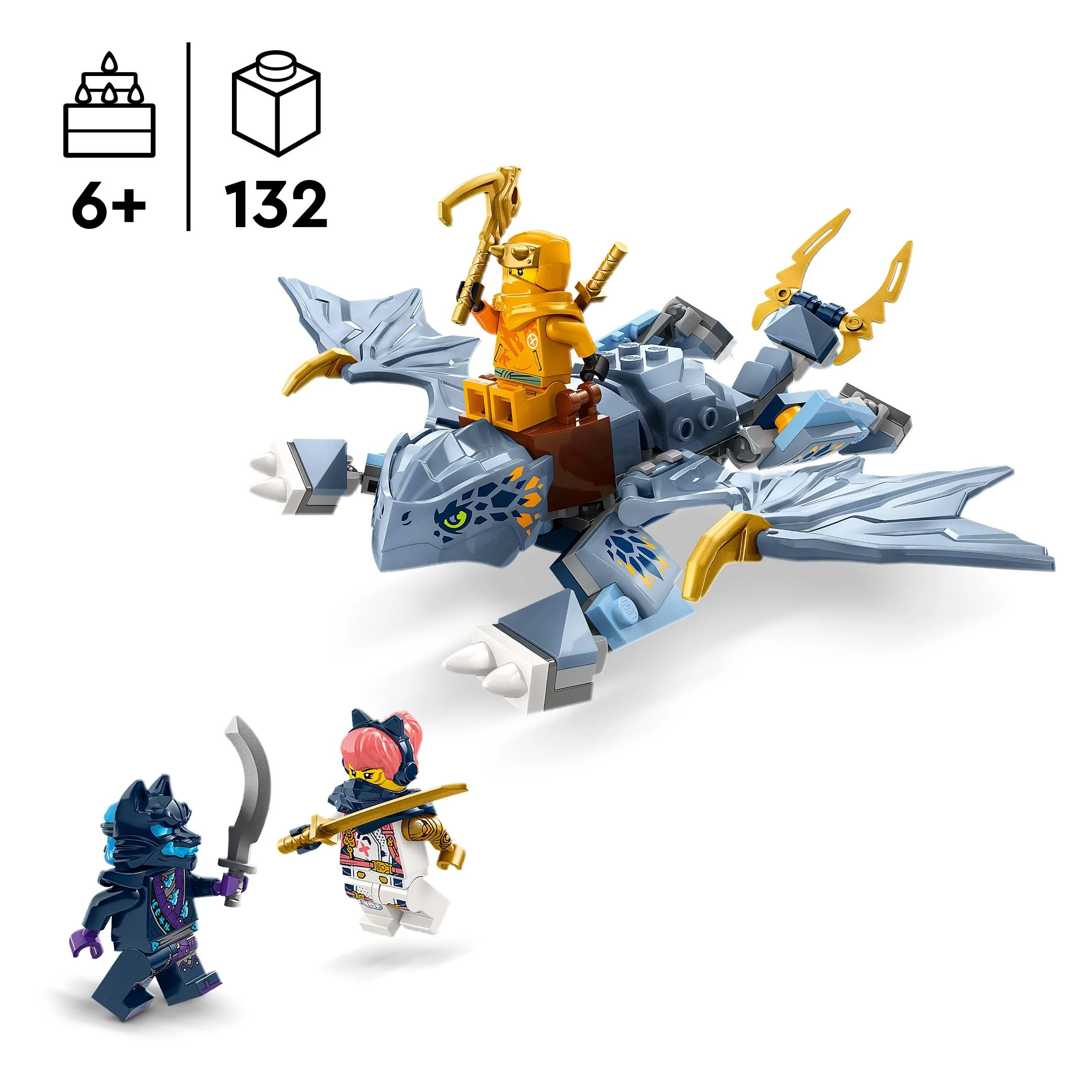 LEGO NINJAGO Riyu der Babydrache, Drachen-Spielzeug mit 3 Mini-Figuren, baubares Ninja-Spielzeug für 6-jährige Jungs und Mädchen, actionreiches Geschenk für Kinder 71810 - Image 10
