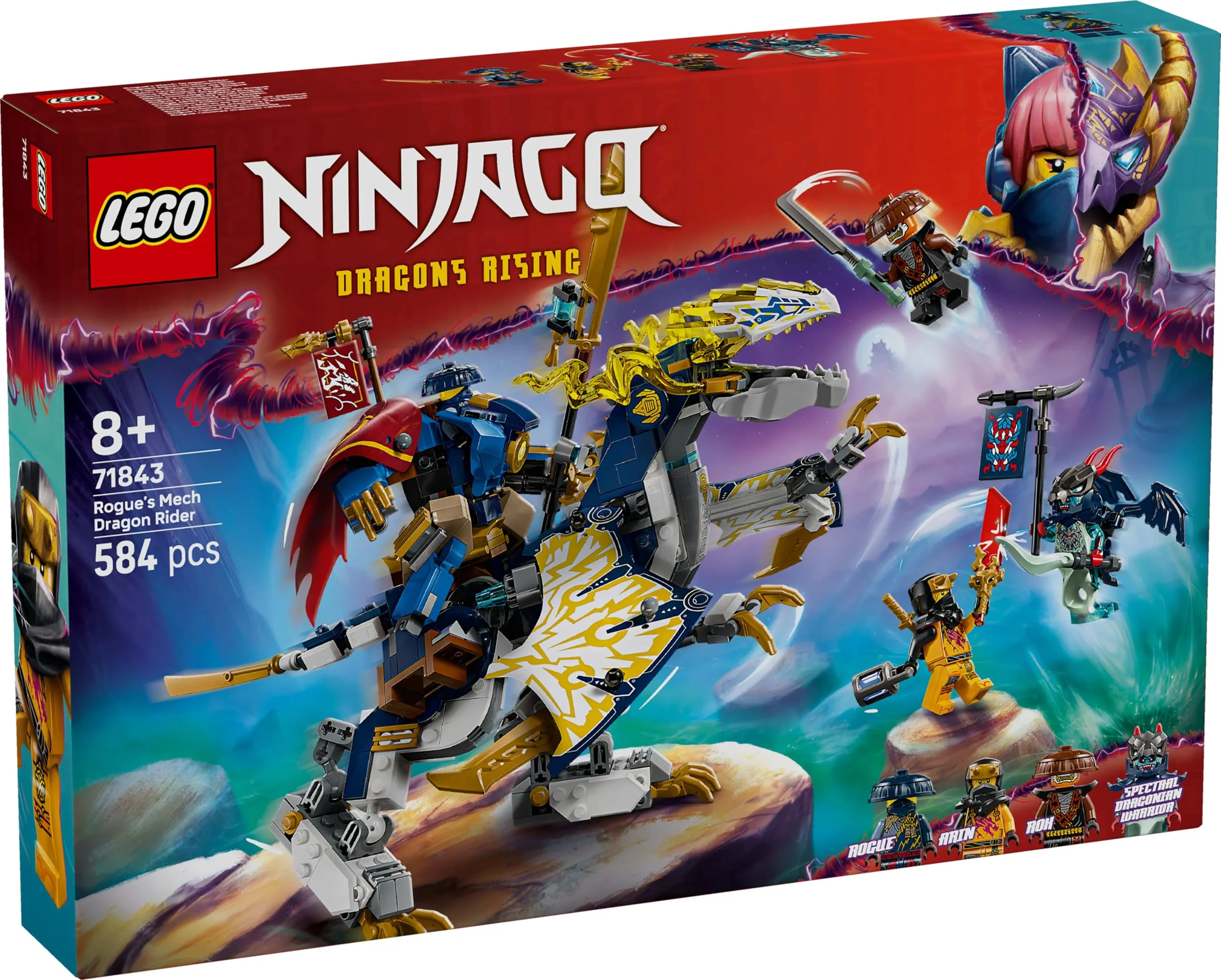 LEGO NINJAGO Rogues Mech-Drachenreiter - Ninja-Spielzeug mit Drachen, 4 Minifiguren und Ausrüstung - Geschenkidee für Jungen und Fans von Aufstieg der Drachen ab 8 Jahren - 71843 - Image 2