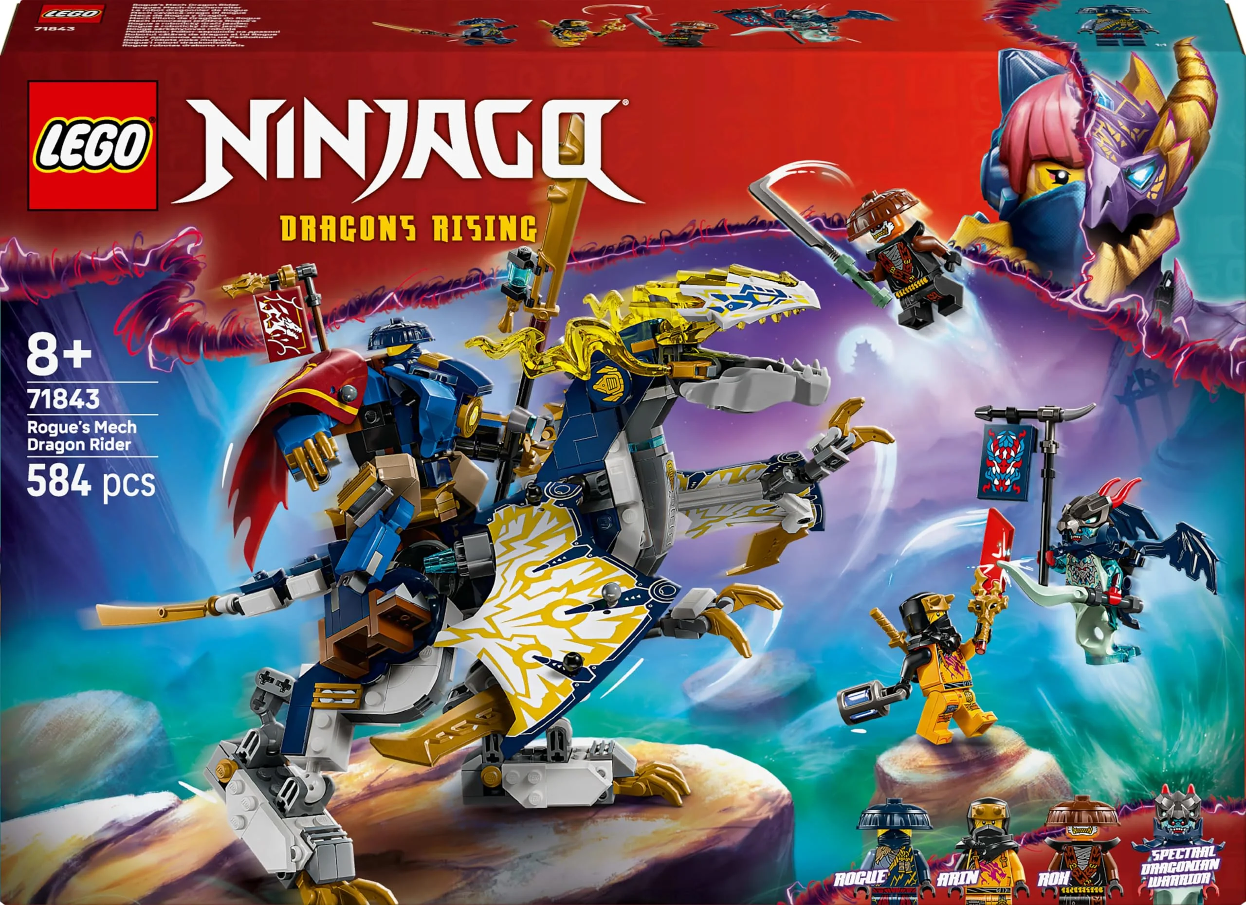 LEGO NINJAGO Rogues Mech-Drachenreiter - Ninja-Spielzeug mit Drachen, 4 Minifiguren und Ausrüstung - Geschenkidee für Jungen und Fans von Aufstieg der Drachen ab 8 Jahren - 71843 - Image 3