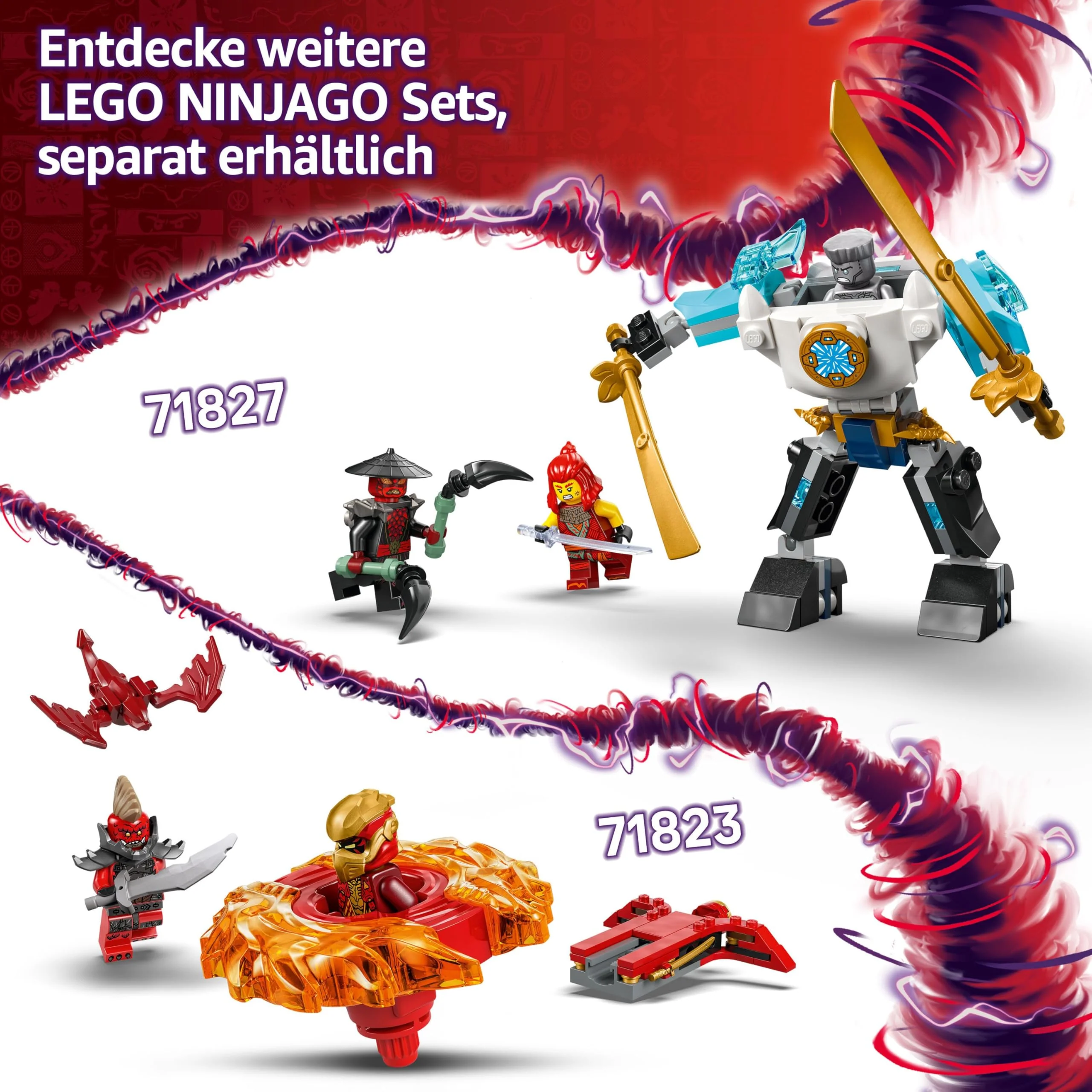 LEGO NINJAGO Soras Drachen-Spinjitzu-Spinner - Action Ninja Spielzeug mit 2 Minifiguren - Kleines Spielset für Kinder - Geschenkidee für Jungen und Mädchen ab 6 Jahren 71824 - Image 7