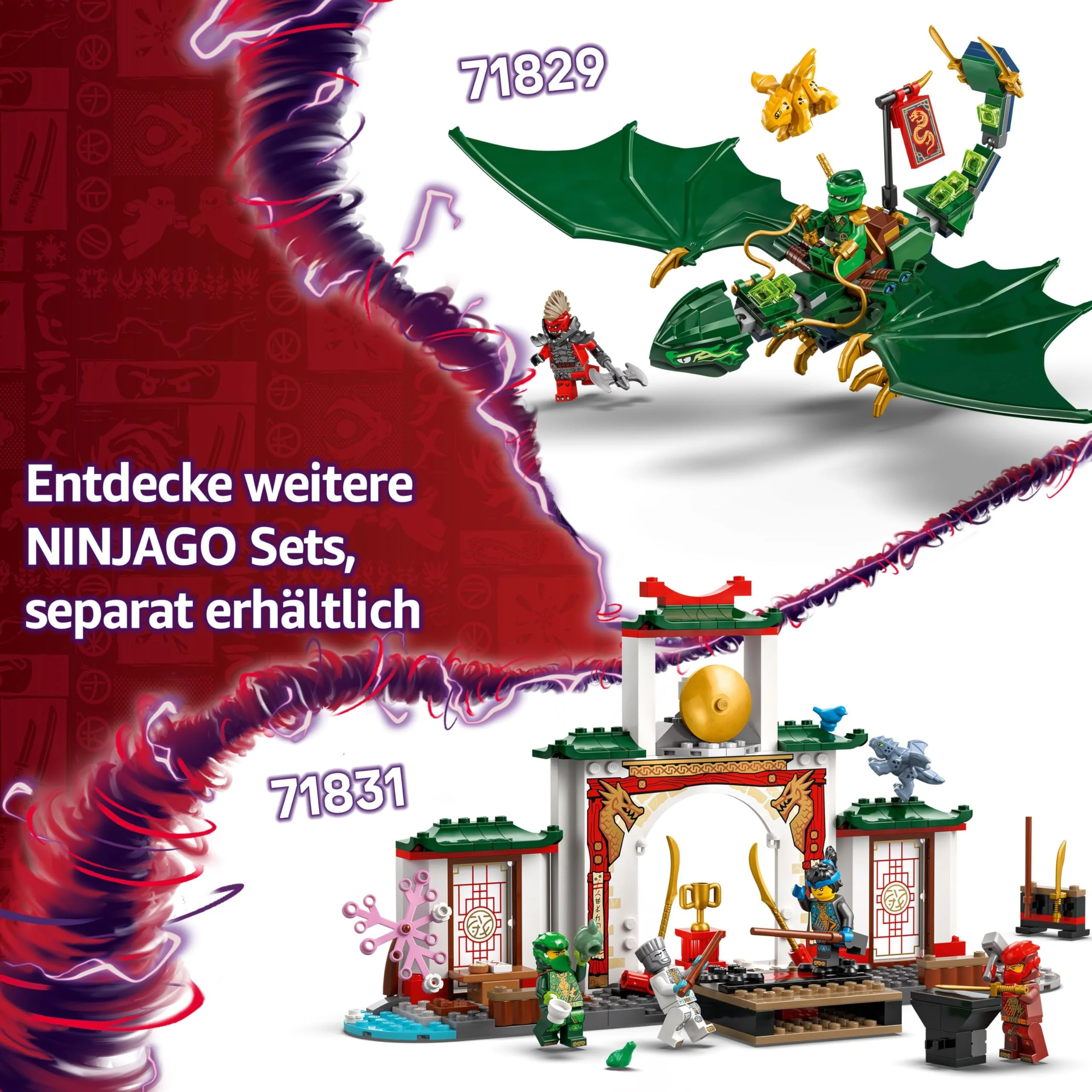LEGO NINJAGO Spinjitzu-Tempel der Ninja - Spielset mit 4 Minifiguren und 1 Drachen Figur - Bauset - Weihnachts- oder Geburtstagsgeschenk für Jungen und Mädchen ab 4 Jahren 71831 - Image 8