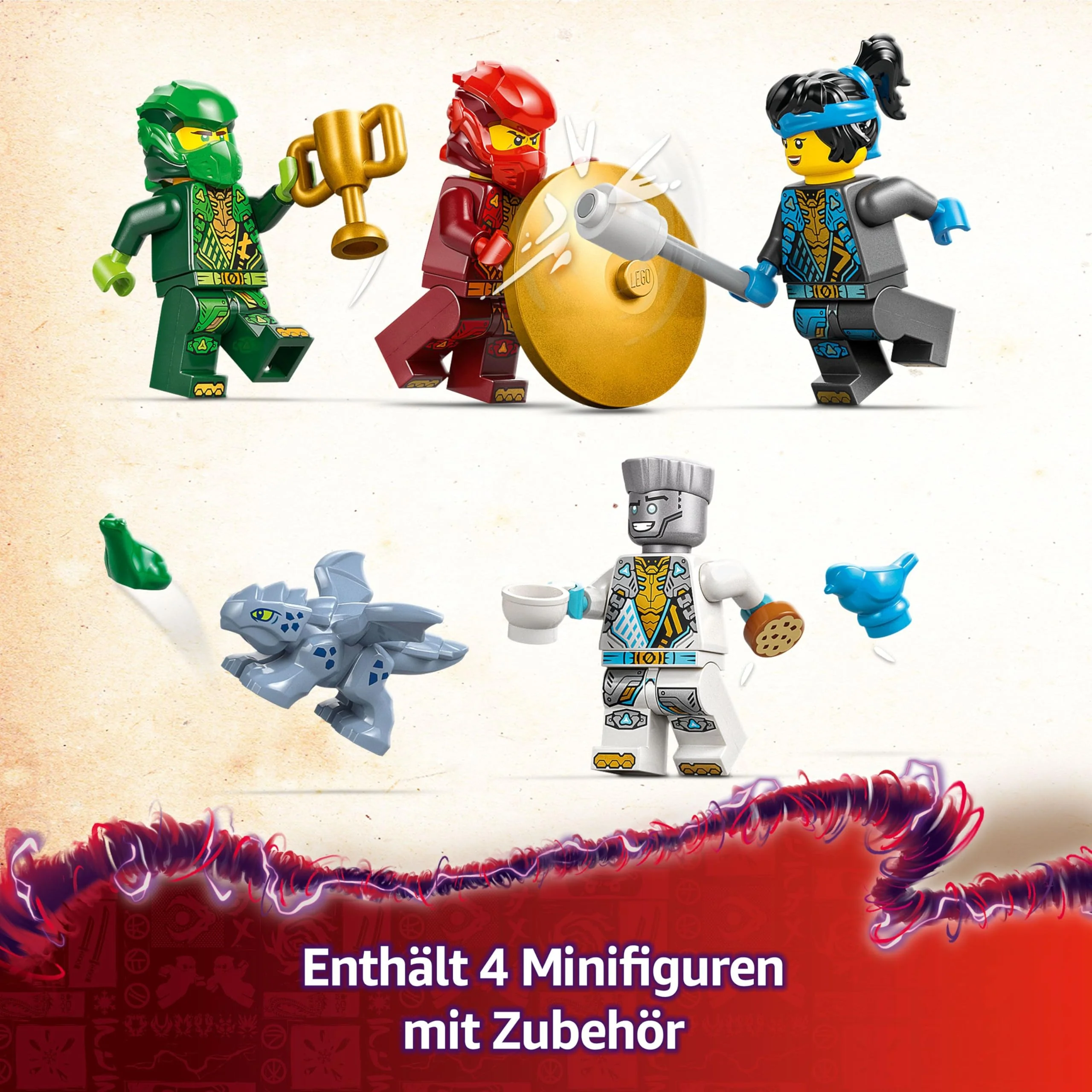 LEGO NINJAGO Spinjitzu-Tempel der Ninja - Spielset mit 4 Minifiguren und 1 Drachen Figur - Bauset - Weihnachts- oder Geburtstagsgeschenk für Jungen und Mädchen ab 4 Jahren 71831 - Image 9