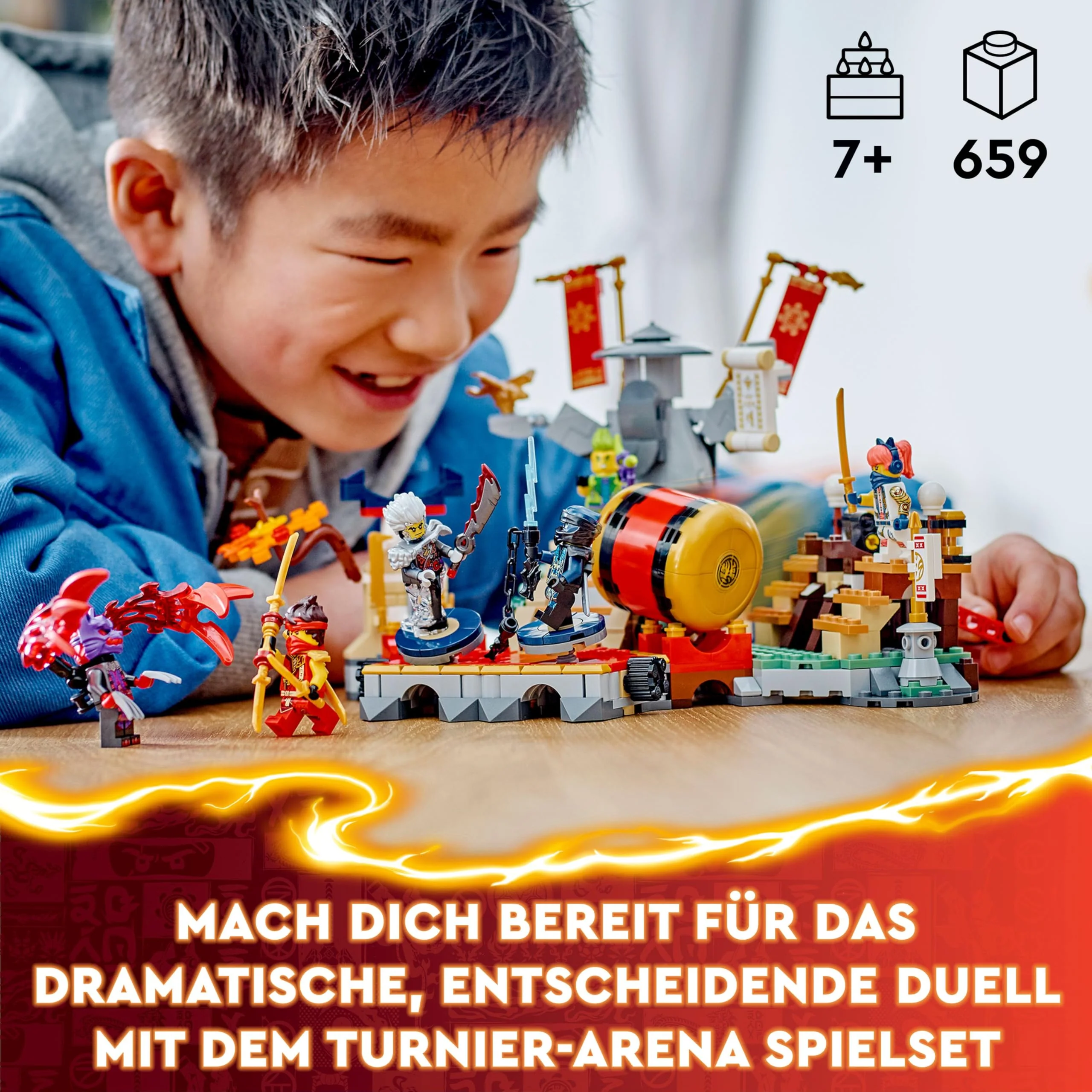 LEGO NINJAGO Turnier-Arena Abenteuer-Spielzeug für Kinder, Ninja-Spielset mit 6 Minifiguren, sammelbares Bauset, Geburtstagsgeschenk für Jungen und Mädchen ab 7 Jahren 71818 - Image 13