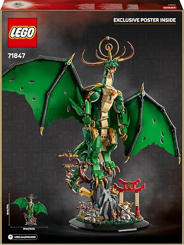 LEGO NINJAGO Wächterdrache Bauset - Mit Drachenfigur, Meister Wu Minifigur & Ständer – Bauspielset für Jungen ab 14 Jahren & Teenager 71847 - Image 2