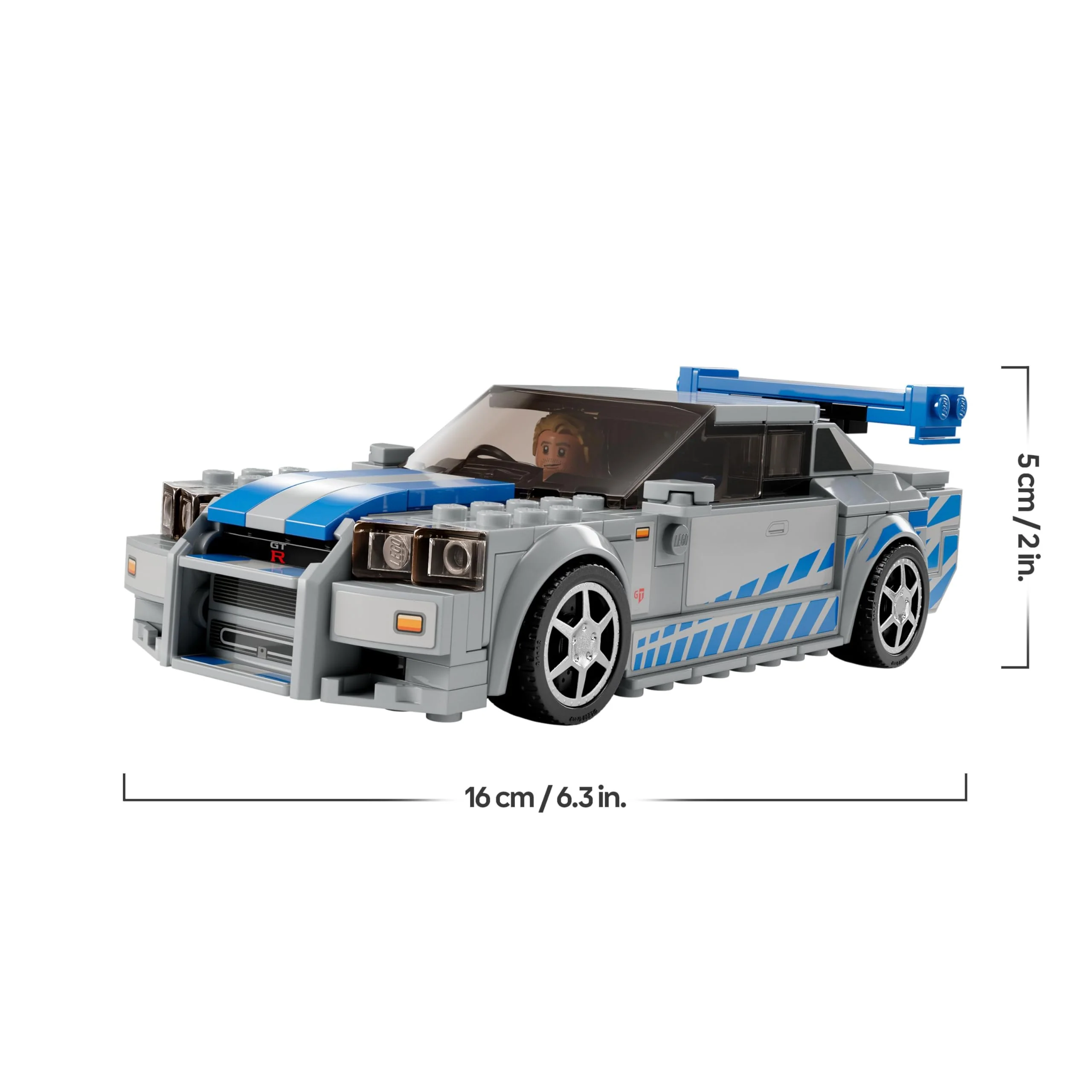 LEGO Speed Champions 2 Fast 2 Furious Nissan Skyline GT-R (R34) Rennwagen Spielzeug zum Bauen, 2023 Modell Auto-Bausatz mit Brian O'Conner Figur 76917 - Image 5