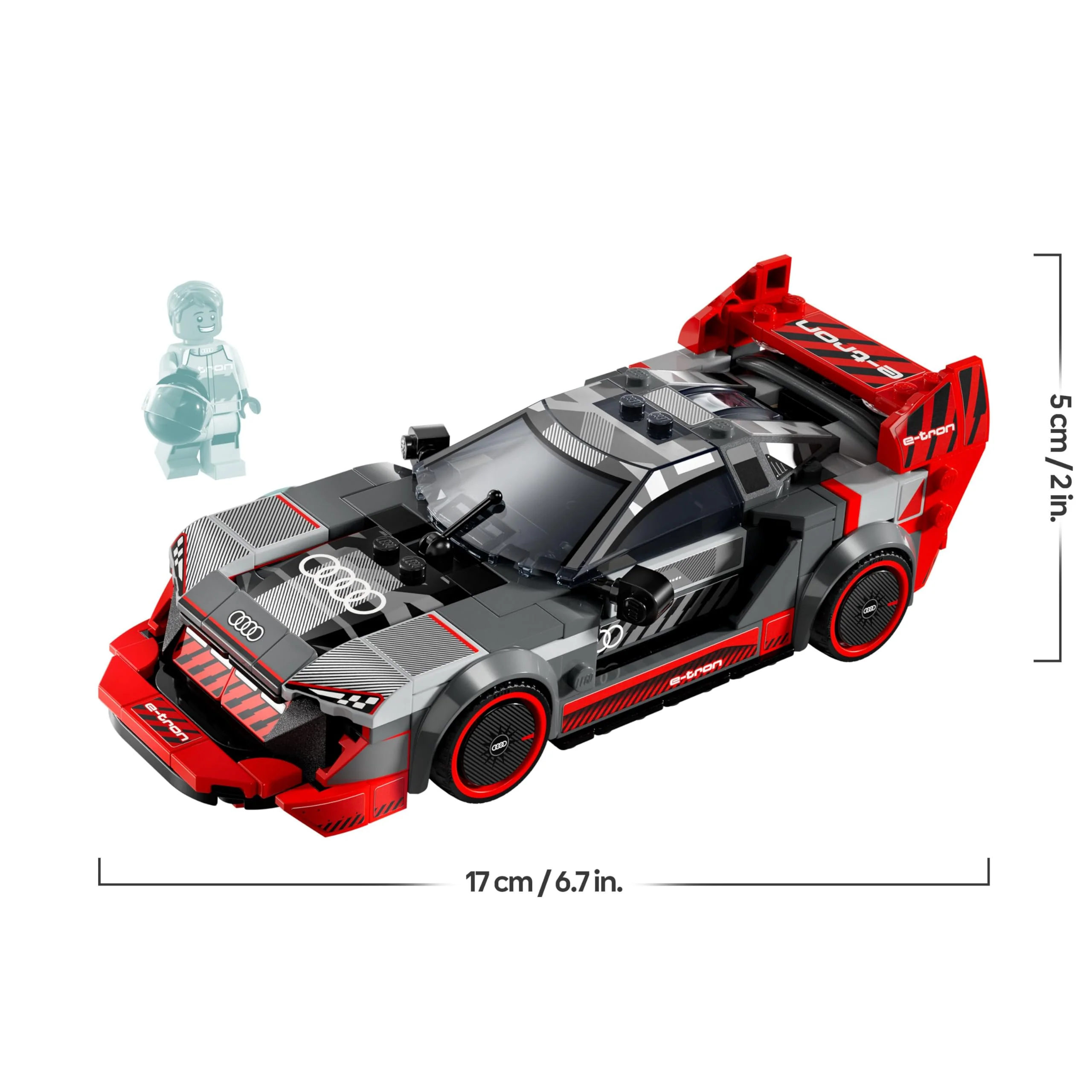 LEGO Speed Champions Audi S1 e-tron Quattro Rennwagen Set mit Auto-Spielzeug zum Bauen, Spielen und Ausstellen, Modellauto für Kinder, Geschenk für 9-jährige Jungs und Mädchen 76921 - Image 6