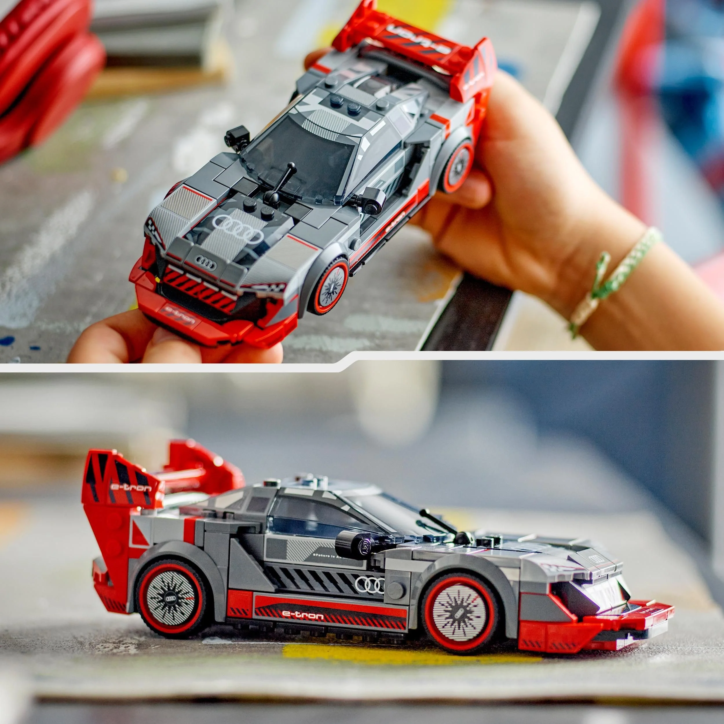 LEGO Speed Champions Audi S1 e-tron Quattro Rennwagen Set mit Auto-Spielzeug zum Bauen, Spielen und Ausstellen, Modellauto für Kinder, Geschenk für 9-jährige Jungs und Mädchen 76921 - Image 7