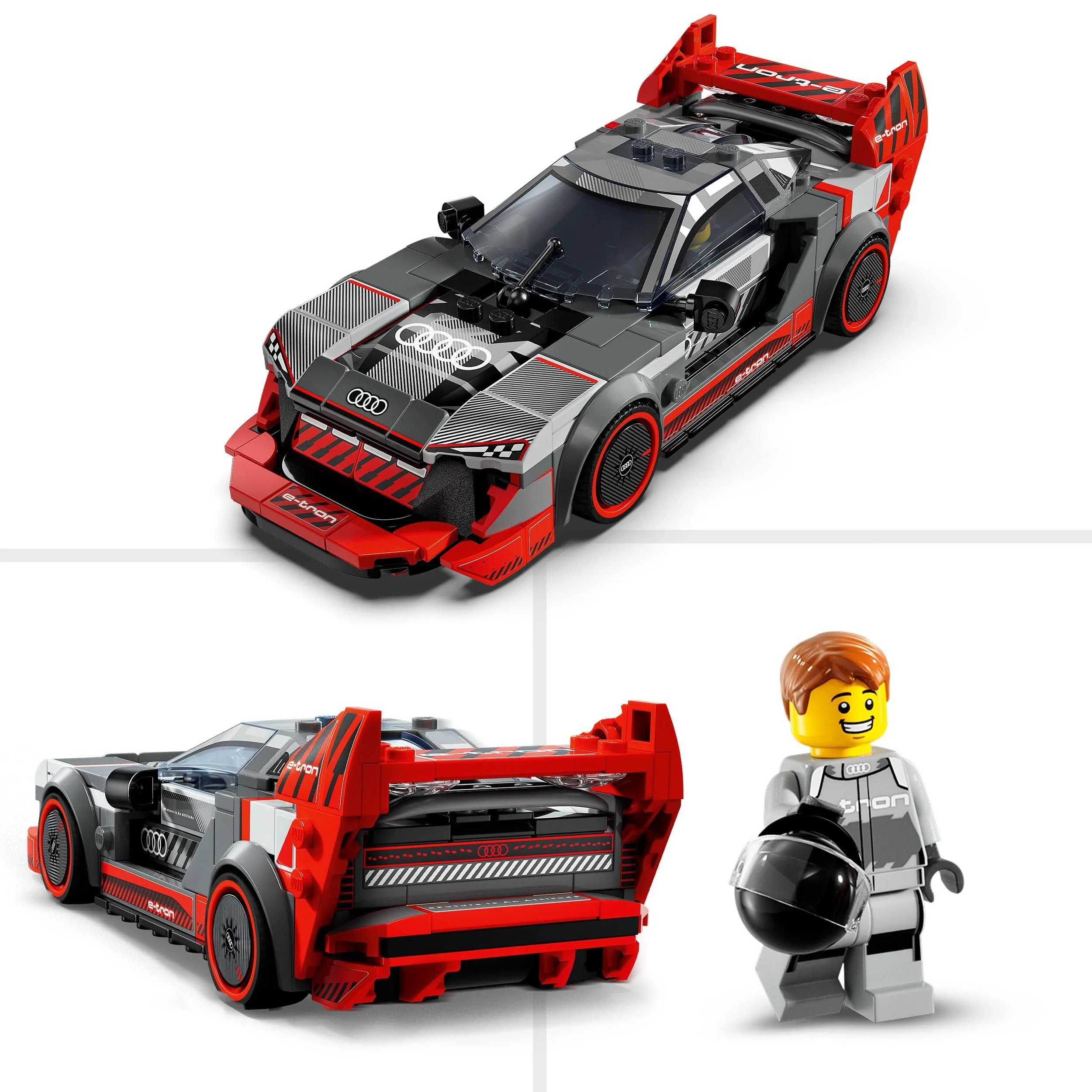 LEGO Speed Champions Audi S1 e-tron Quattro Rennwagen Set mit Auto-Spielzeug zum Bauen, Spielen und Ausstellen, Modellauto für Kinder, Geschenk für 9-jährige Jungs und Mädchen 76921 - Image 9