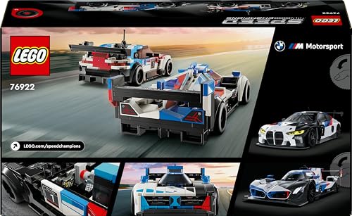 LEGO Speed Champions BMW M4 GT3 & BMW M Hybrid V8 Rennwagen Auto Spielzeug mit 2 baubaren Modellautos und 2 Rennfahrer-Minifiguren, Geschenk für Jungs, Mädchen ab 9 Jahren, Modellauto 76922 - Image 2