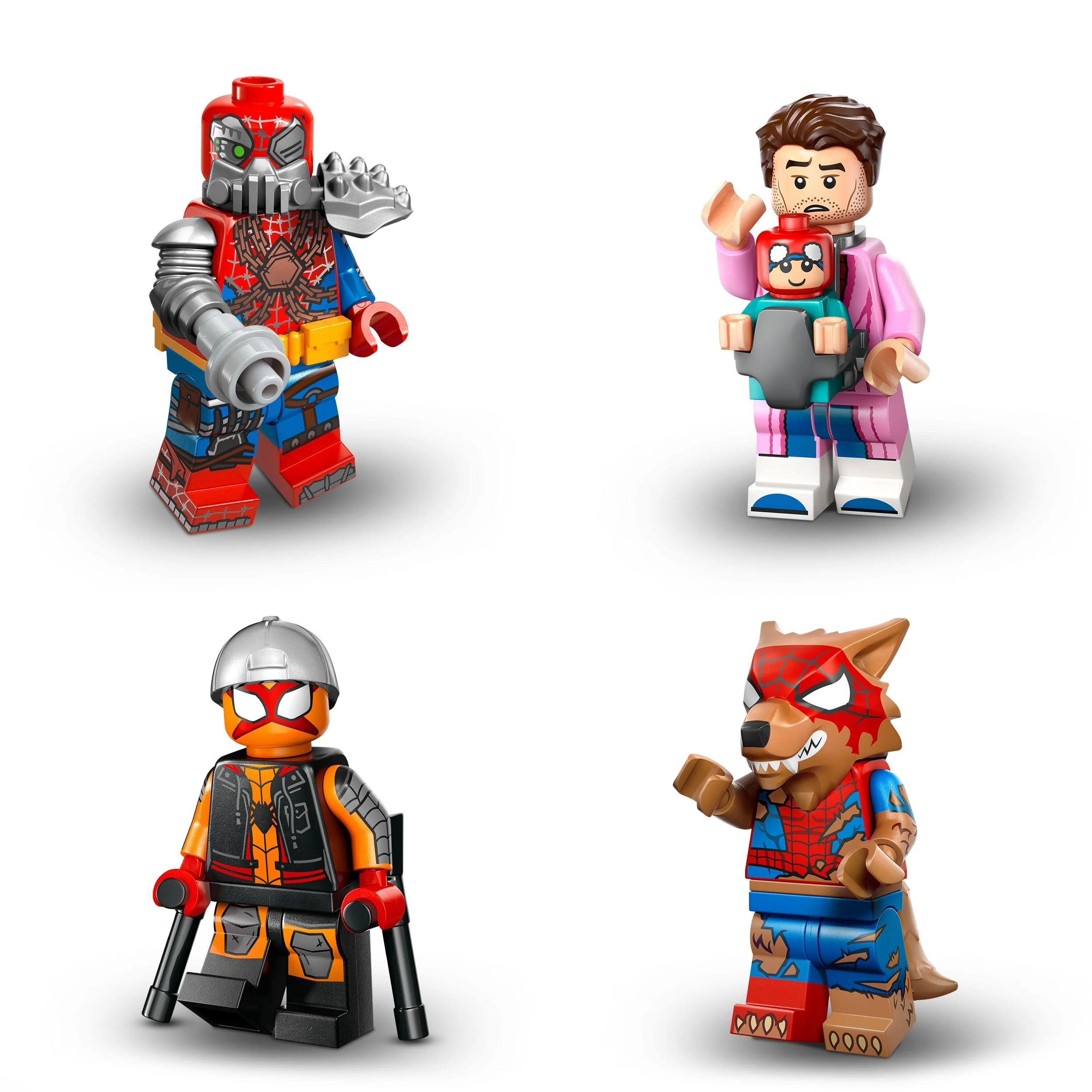 Lego Spiderman Minifiguren Serie mit 12 Spider-Man Figuren: Komplett-Set der Lego Minifiguren Serie 71050 Across The Spider-Verse (inkl. bedruckter Fliese) - Image 2