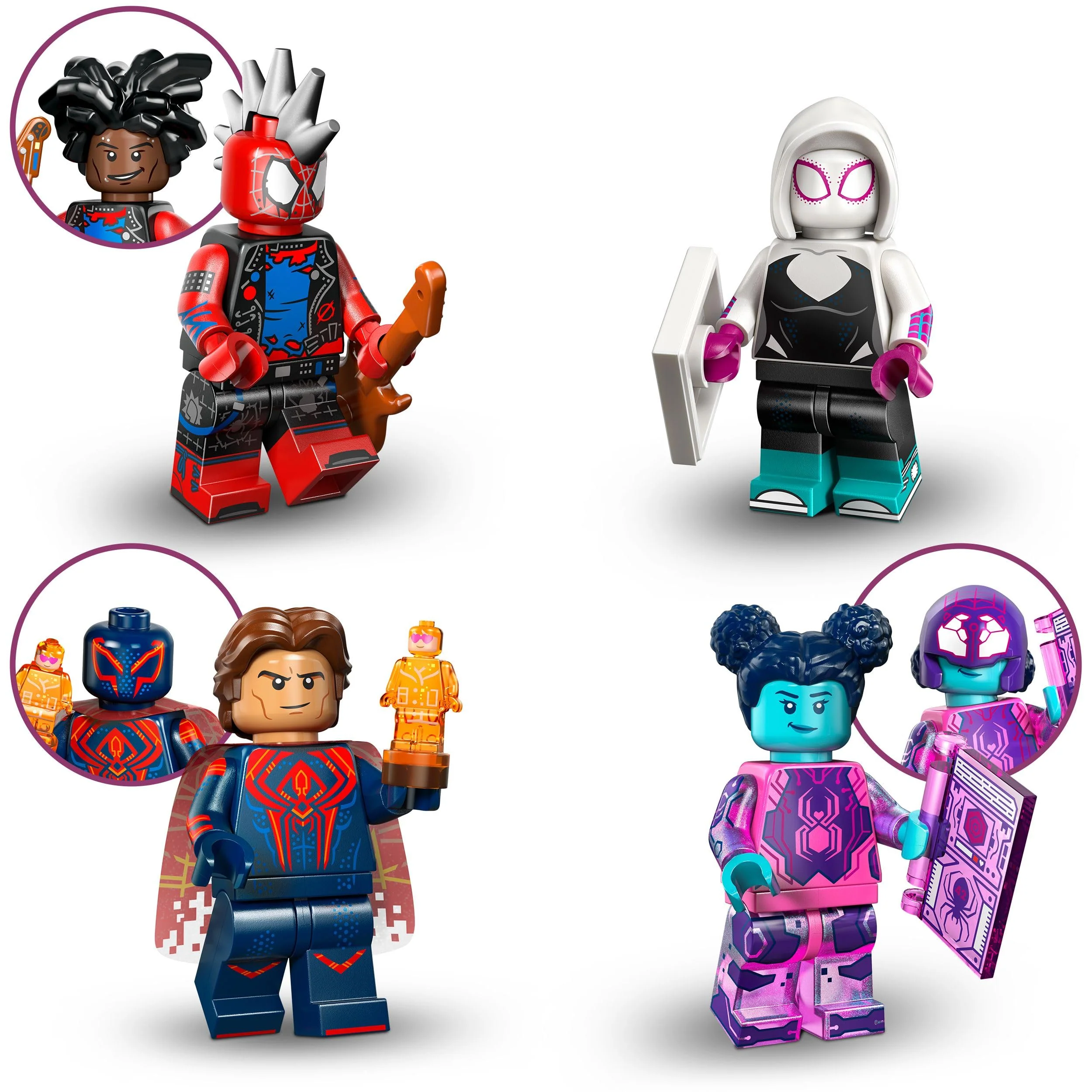 Lego Spiderman Minifiguren Serie mit 12 Spider-Man Figuren: Komplett-Set der Lego Minifiguren Serie 71050 Across The Spider-Verse (inkl. bedruckter Fliese) - Image 3