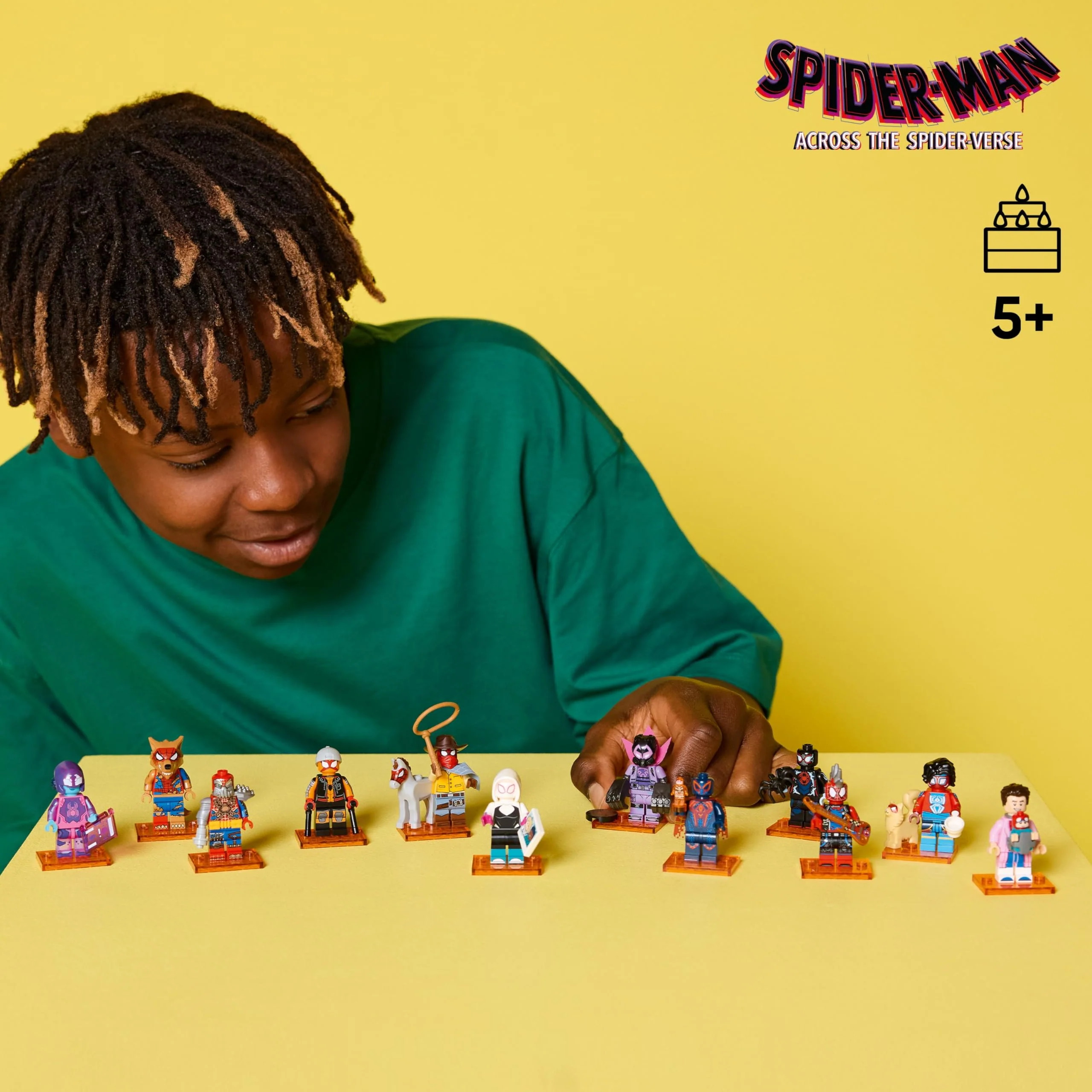 Lego Spiderman Minifiguren Serie mit 12 Spider-Man Figuren: Komplett-Set der Lego Minifiguren Serie 71050 Across The Spider-Verse (inkl. bedruckter Fliese) - Image 7