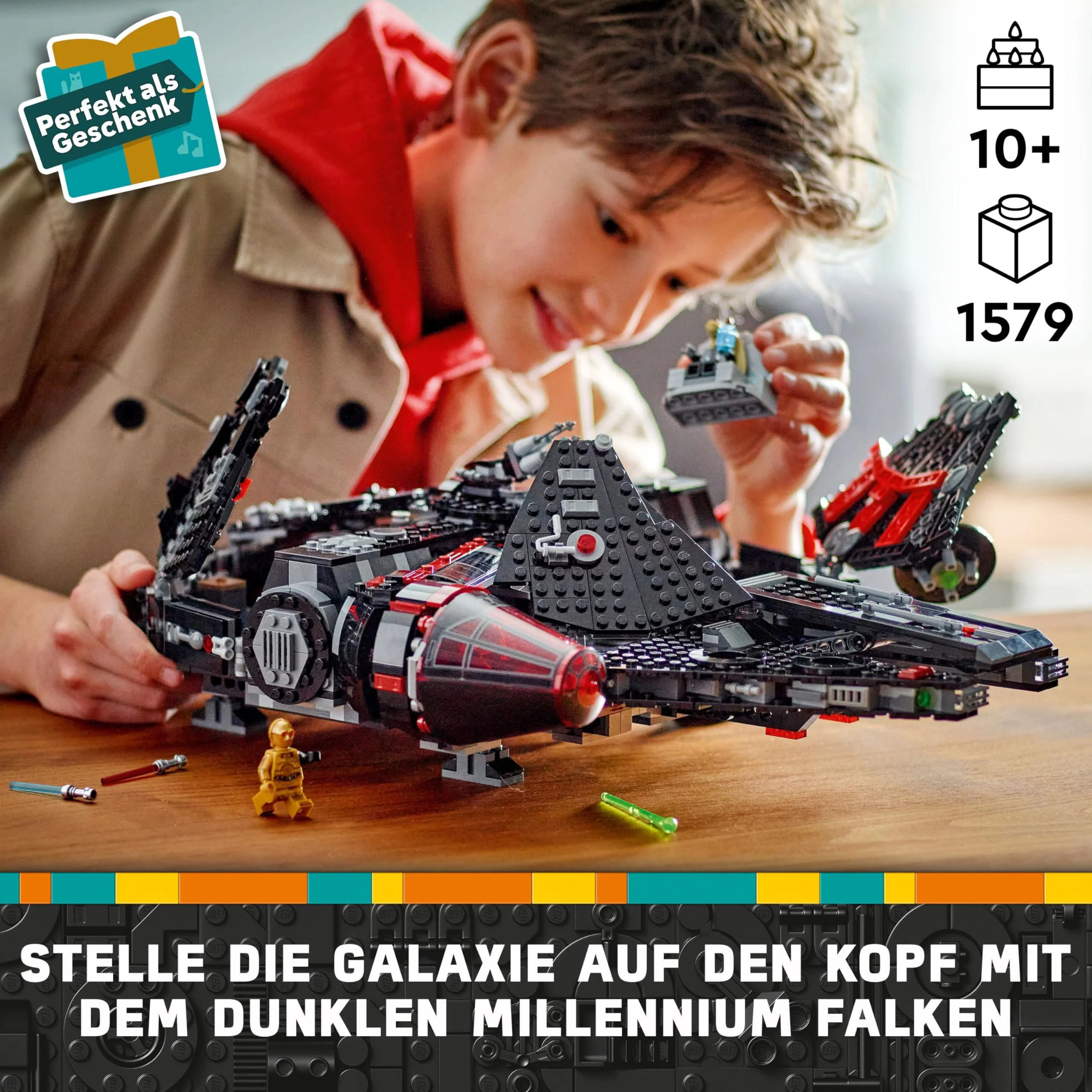 LEGO Star Wars 75389 Der Dunkle Falke – Spielzeug zum Ausstellen mit federbetriebenen Shootern, Kanonen und 6 Minifiguren, darunter C-3PO – Geschenk für Jungen ab 10 Jahren und Erwachsene - Image 11