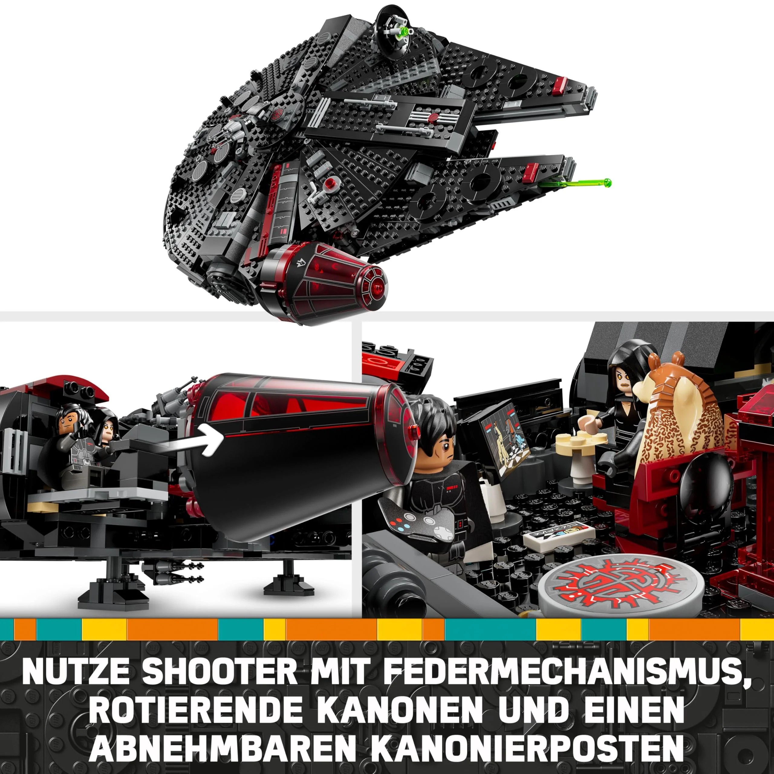 LEGO Star Wars 75389 Der Dunkle Falke – Spielzeug zum Ausstellen mit federbetriebenen Shootern, Kanonen und 6 Minifiguren, darunter C-3PO – Geschenk für Jungen ab 10 Jahren und Erwachsene - Image 9